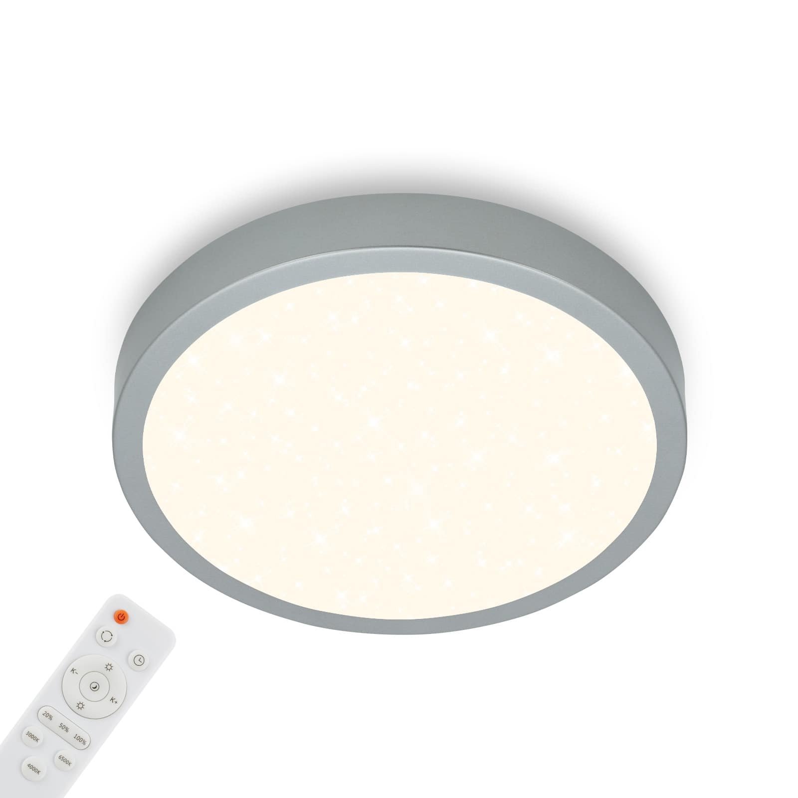 BRILO 3704-014 CCT LED přisazené svítidlo pr. 38 cm, 22 W, 2900 lm, stříbrná - BRILO