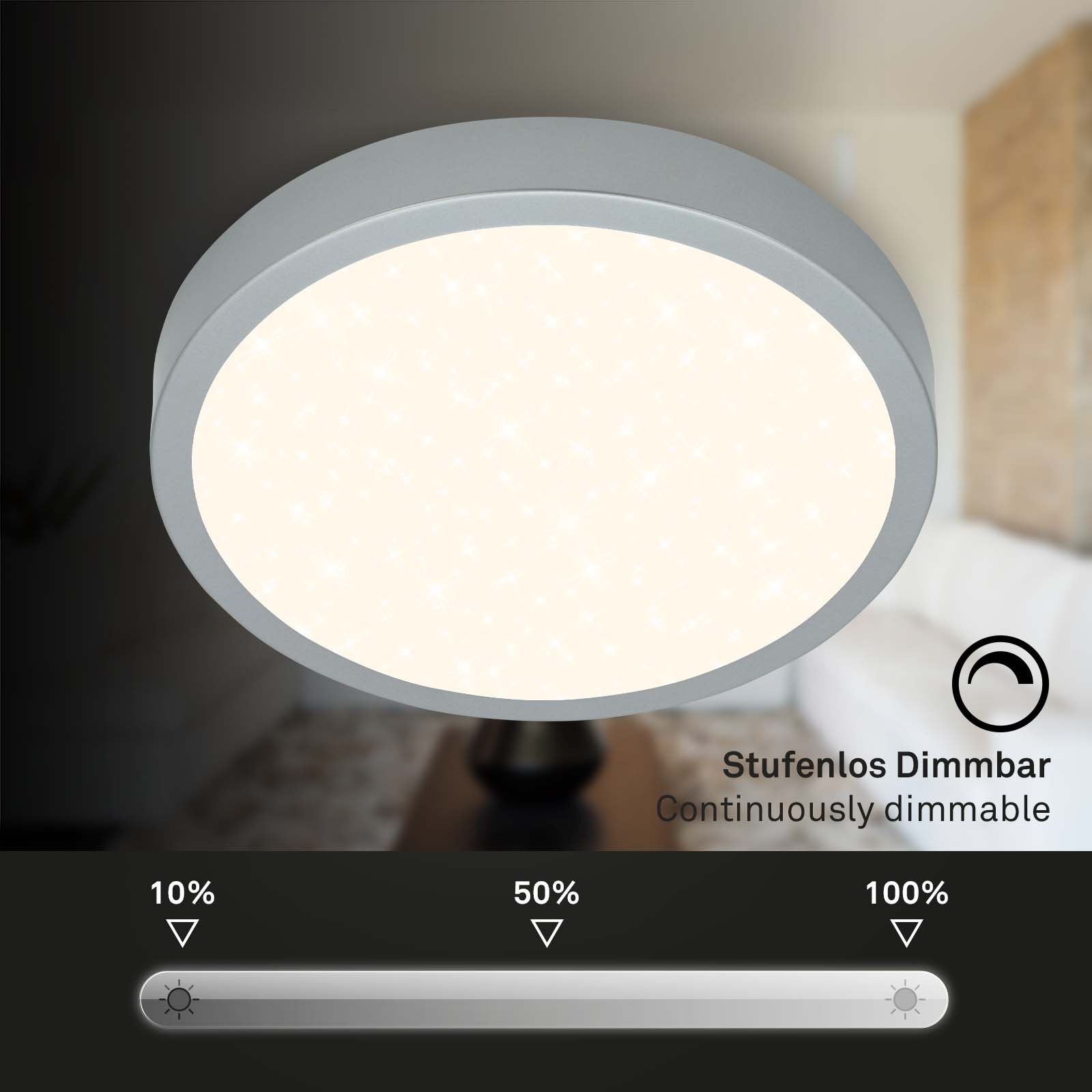 BRILO 3704-014 CCT LED přisazené svítidlo pr. 38 cm, 22 W, 2900 lm, stříbrná - BRILO (obrázek 3)