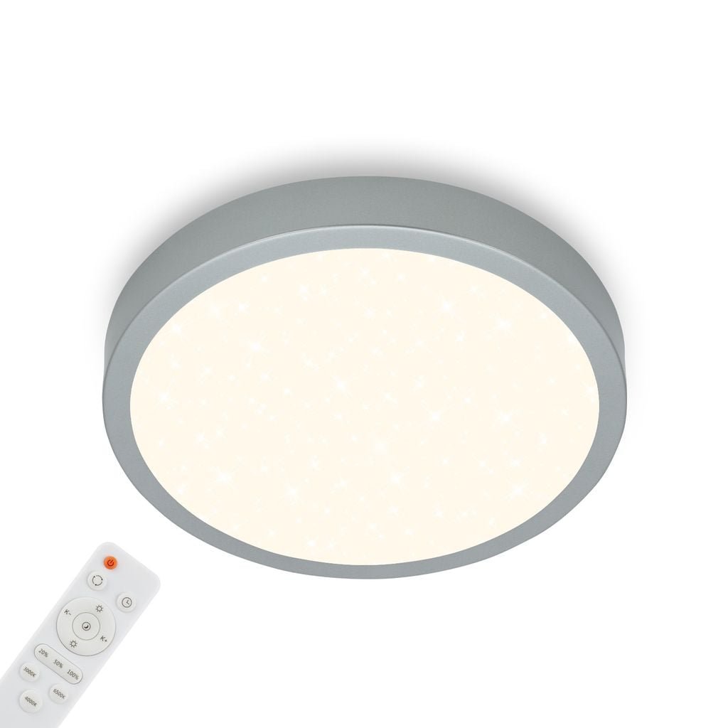 BRILO 3704-014 CCT LED přisazené svítidlo pr. 38 cm, 22 W, 2900 lm, stříbrná - BRILO