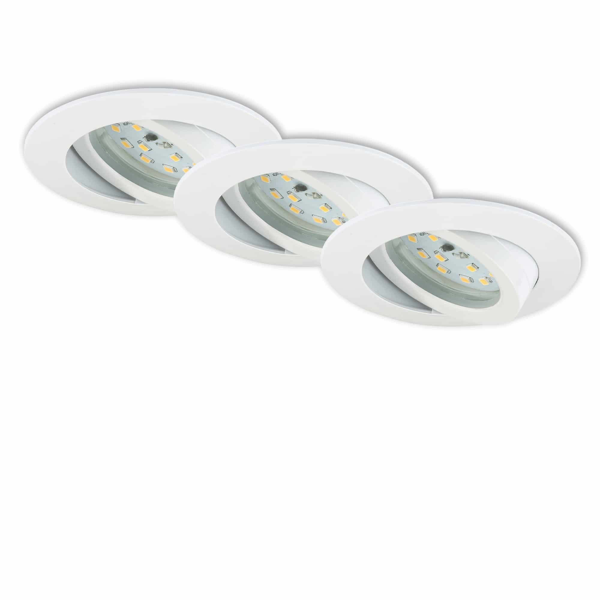 BRI 7209-036 3ks sada LED vestavné svítidlo, pr. 8,2 cm, 4,8 W, bílé - BRILONER