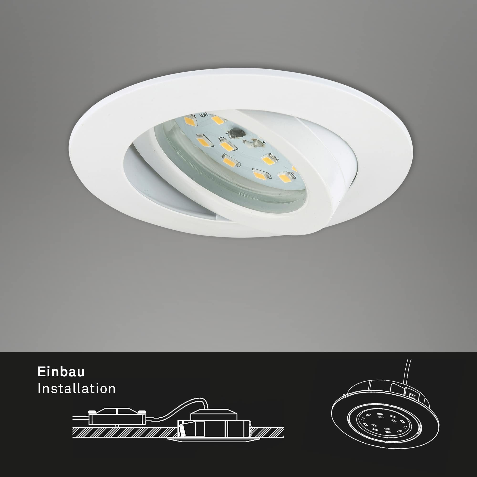 BRI 7209-036 3ks sada LED vestavné svítidlo, pr. 8,2 cm, 4,8 W, bílé - BRILONER (obrázek 4)