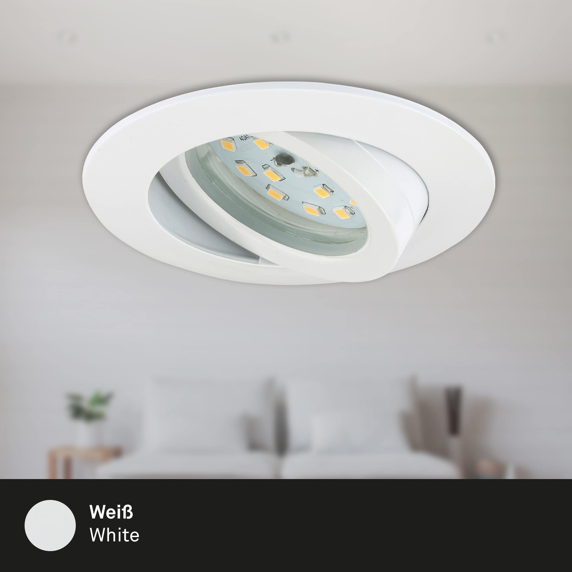 BRI 7209-036 3ks sada LED vestavné svítidlo, pr. 8,2 cm, 4,8 W, bílé - BRILONER (obrázek 6)