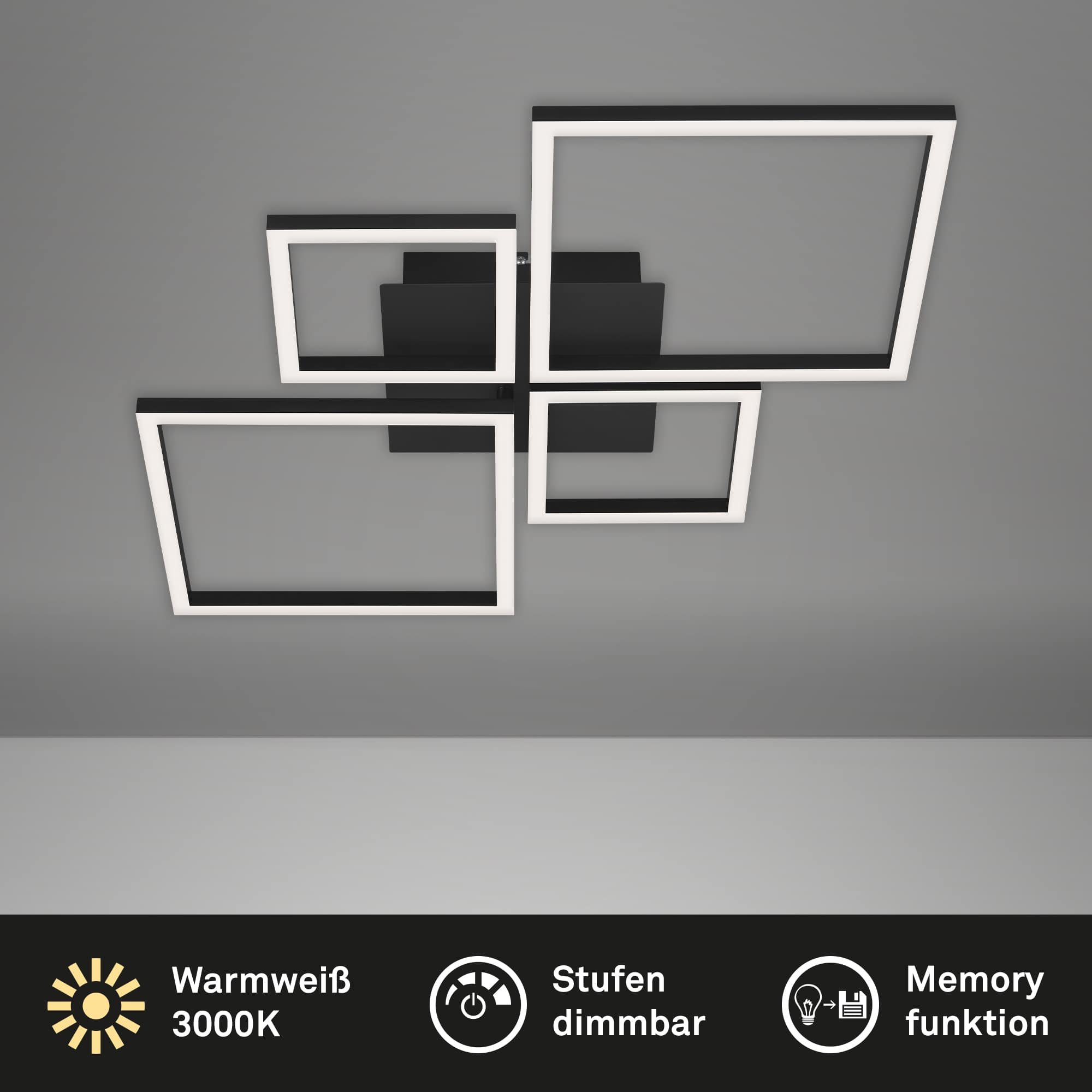 BRILO 3128-015 LED rám 75 cm 2x48W 4000lm černá - BRILO (obrázek 3)