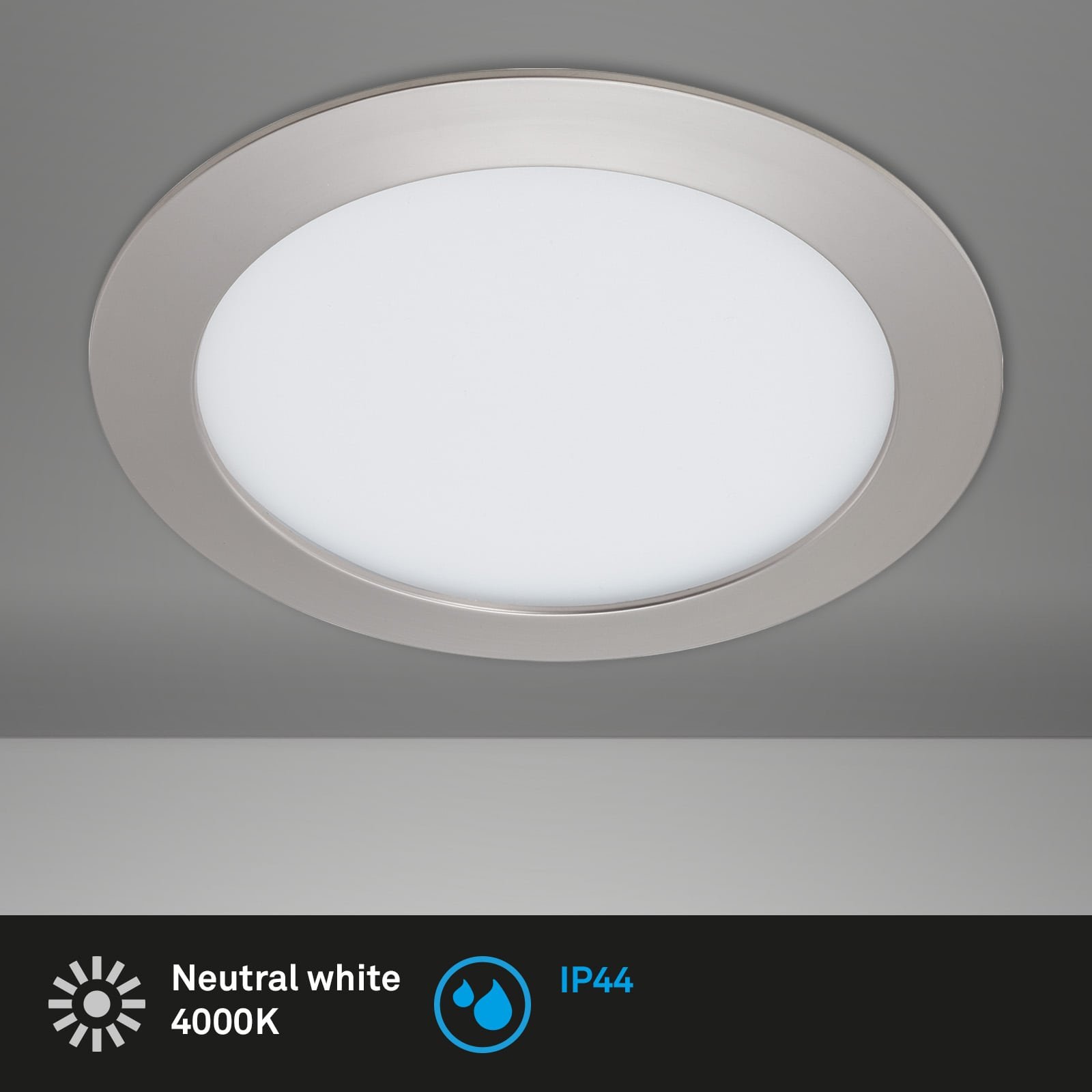 BRI 7286-012 LED vestavné svítidlo, pr. 17 cm, 12 W, matný nikl - BRILONER (obrázek 2)