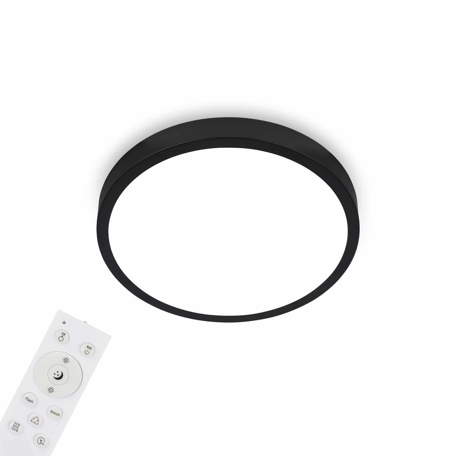 BRILO 3709-015 RGBW LED přisazené svítidlo pr. 38 cm, 22 W, 2900 lm, černá - BRILO