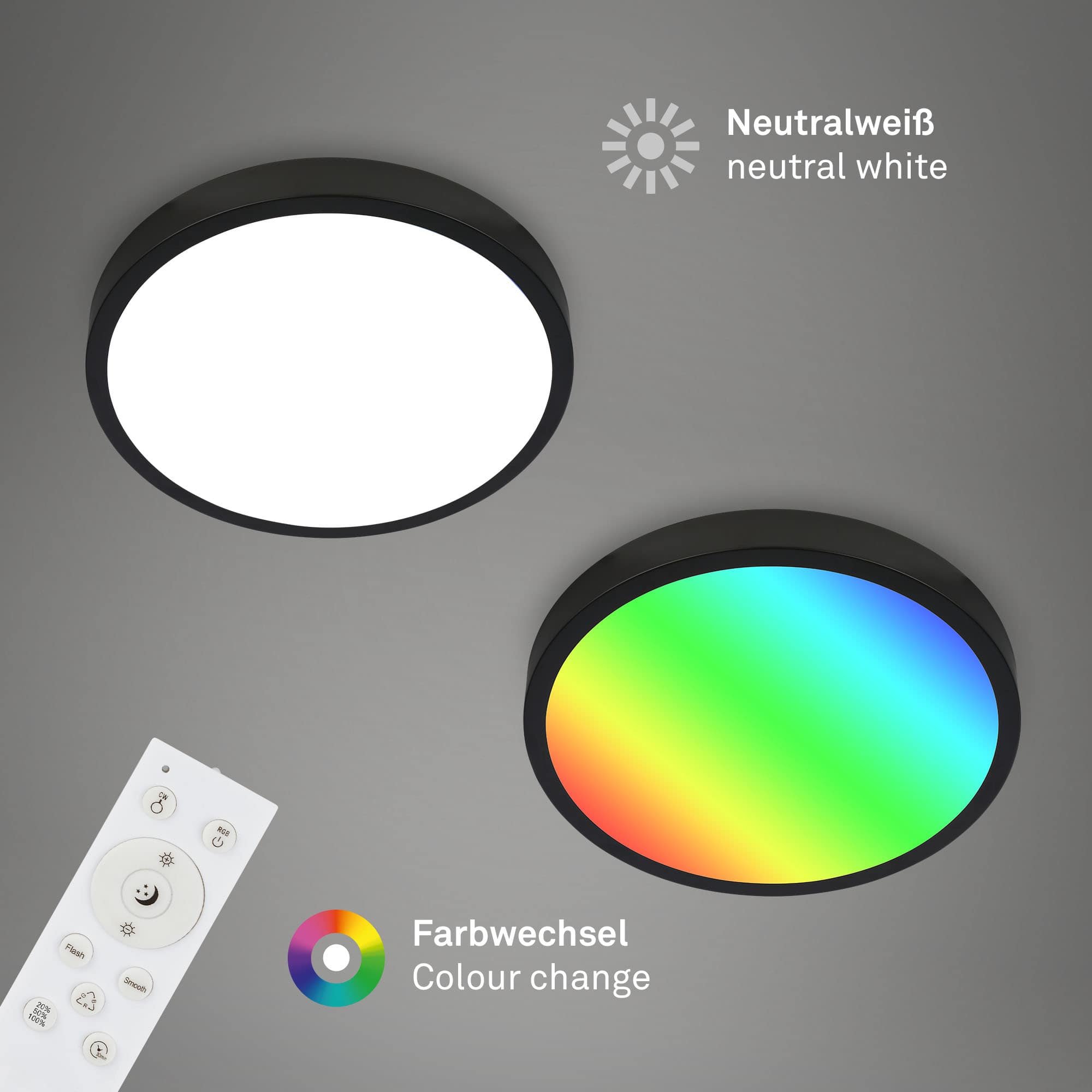 BRILO 3709-015 RGBW LED přisazené svítidlo pr. 38 cm, 22 W, 2900 lm, černá - BRILO (obrázek 5)
