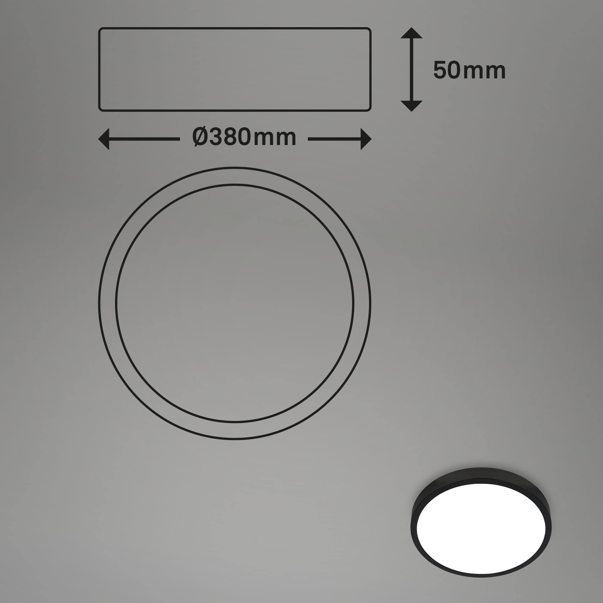 BRILO 3709-015 RGBW LED přisazené svítidlo pr. 38 cm, 22 W, 2900 lm, černá - BRILO (obrázek 9)