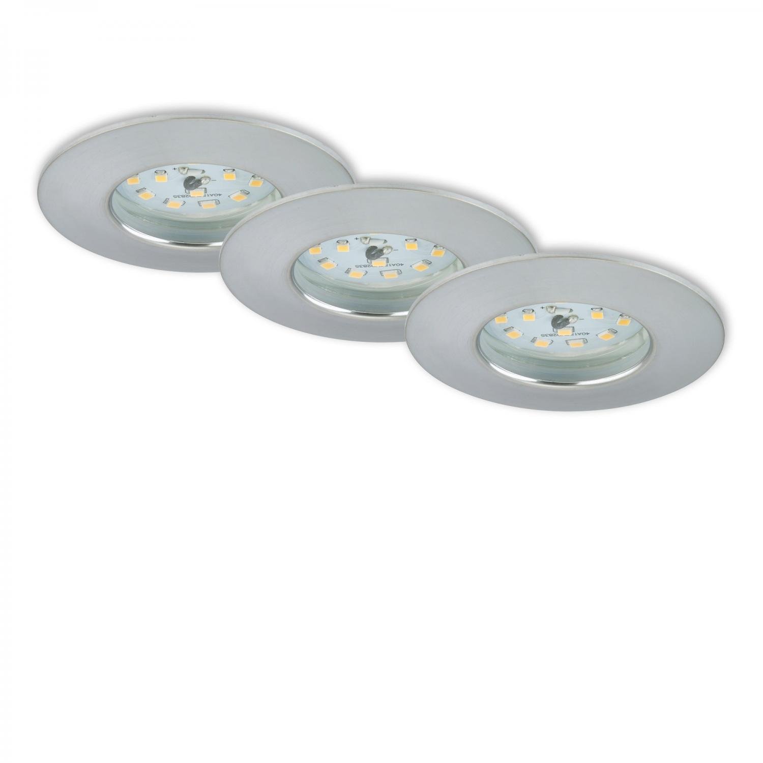 BRI 7204-039 3ks sada LED vestavné svítidlo, pr. 7,5 cm, hliník - BRILONER