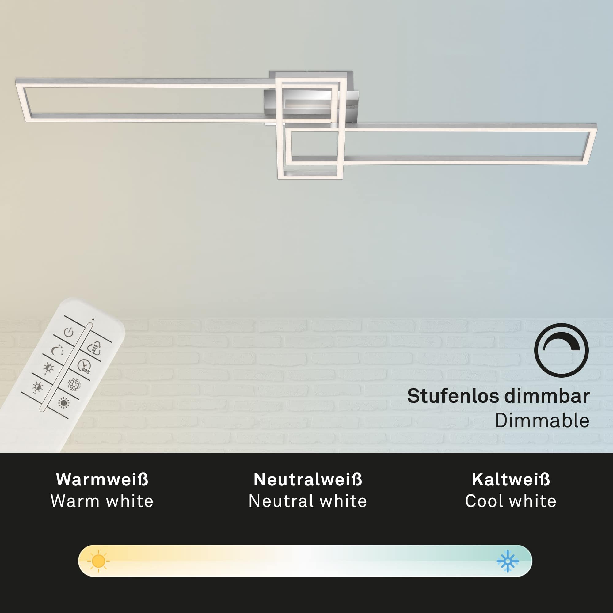 BRILO 3154-018 LED CCT rám 110 cm 2x19W 2300lm chrom - BRILO (obrázek 2)