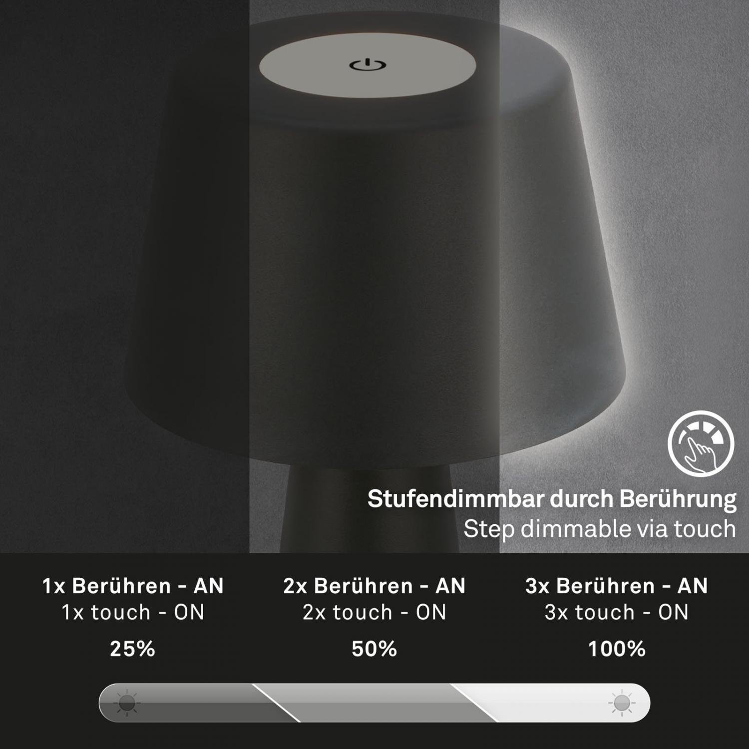 BRILO 7437015 LED nabíjecí stolní lampa pr.16,5 cm 3,5W 400lm černá - BRILO (obrázek 4)