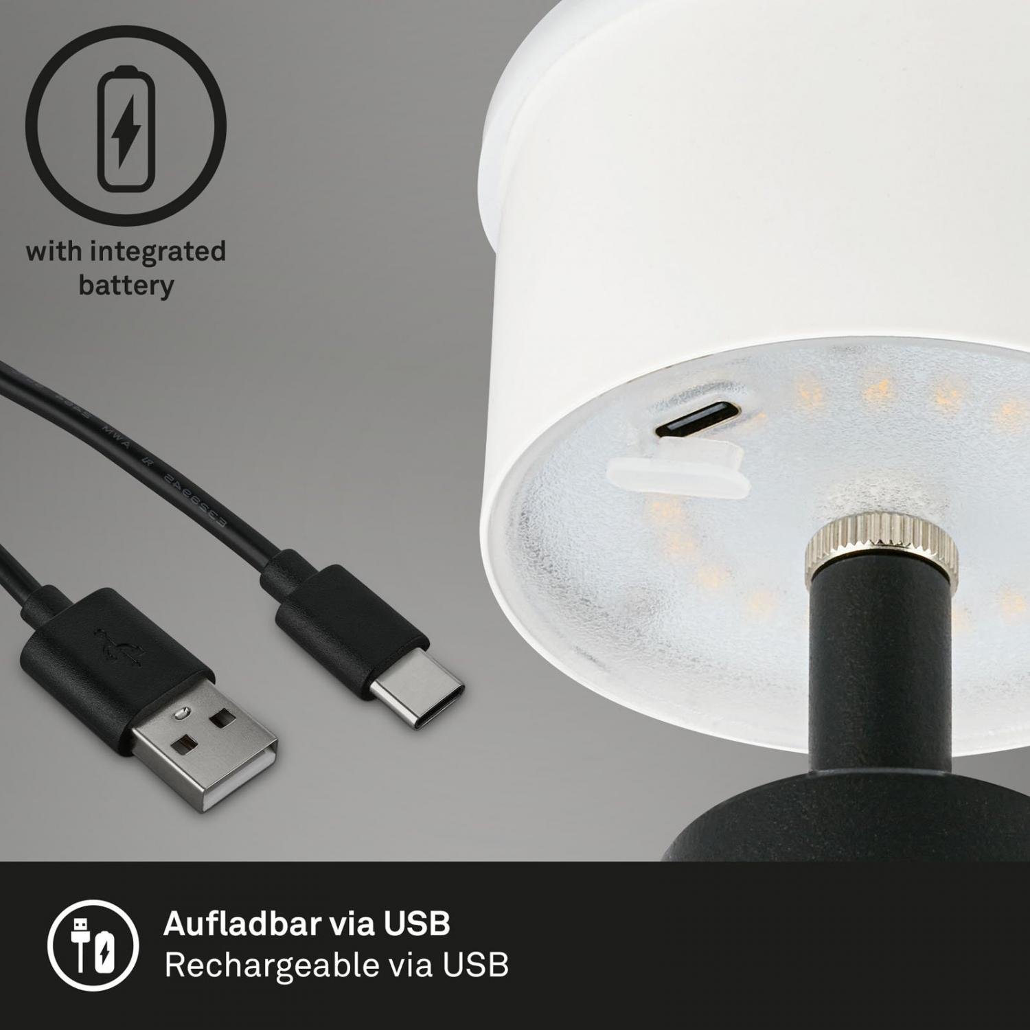 BRILO 7437015 LED nabíjecí stolní lampa pr.16,5 cm 3,5W 400lm černá - BRILO (obrázek 5)