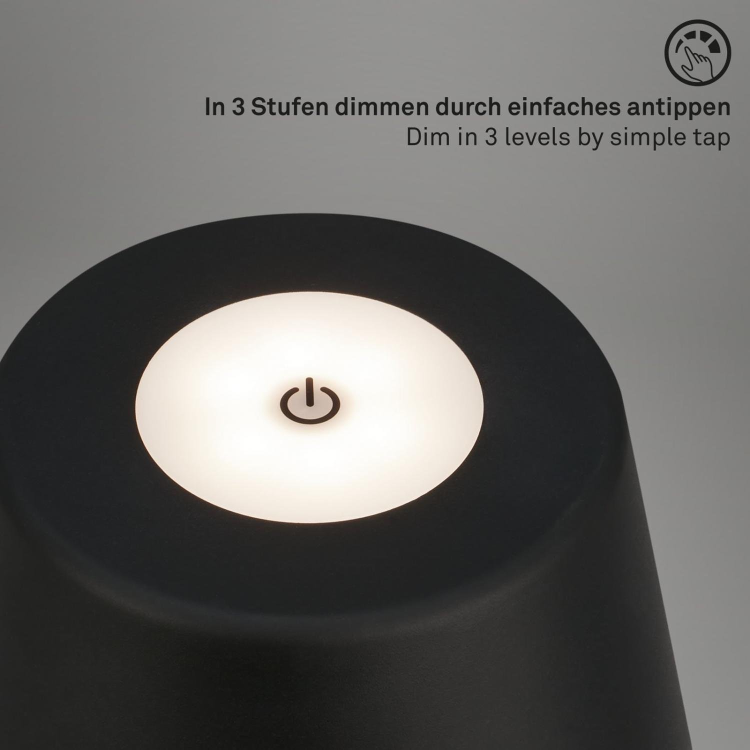 BRILO 7437015 LED nabíjecí stolní lampa pr.16,5 cm 3,5W 400lm černá - BRILO (obrázek 6)