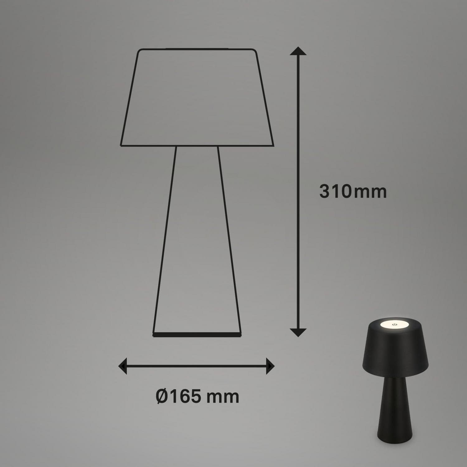 BRILO 7437015 LED nabíjecí stolní lampa pr.16,5 cm 3,5W 400lm černá - BRILO (obrázek 8)