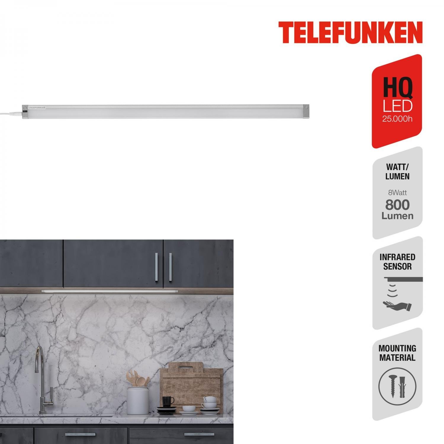 TF 201504TF TELEFUNKEN LED skříňkové svítidlo 57,3 cm 8W 800lm stříbrná - BRILONER (obrázek 3)