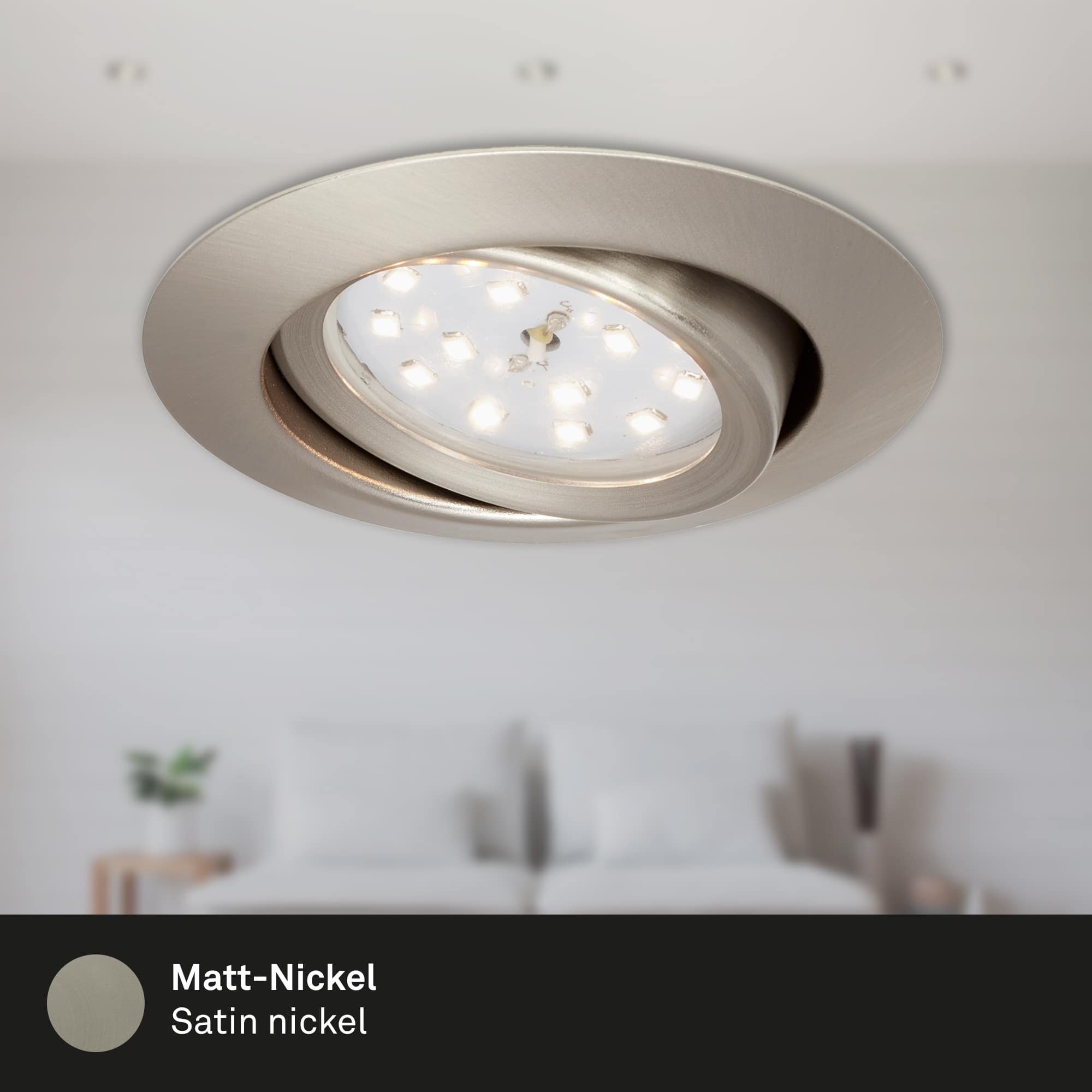 BRI 7171-032 3ks sada LED vestavné svítidlo, pr. 8,2 cm, 3 W, matný nikl - BRILONER (obrázek 3)