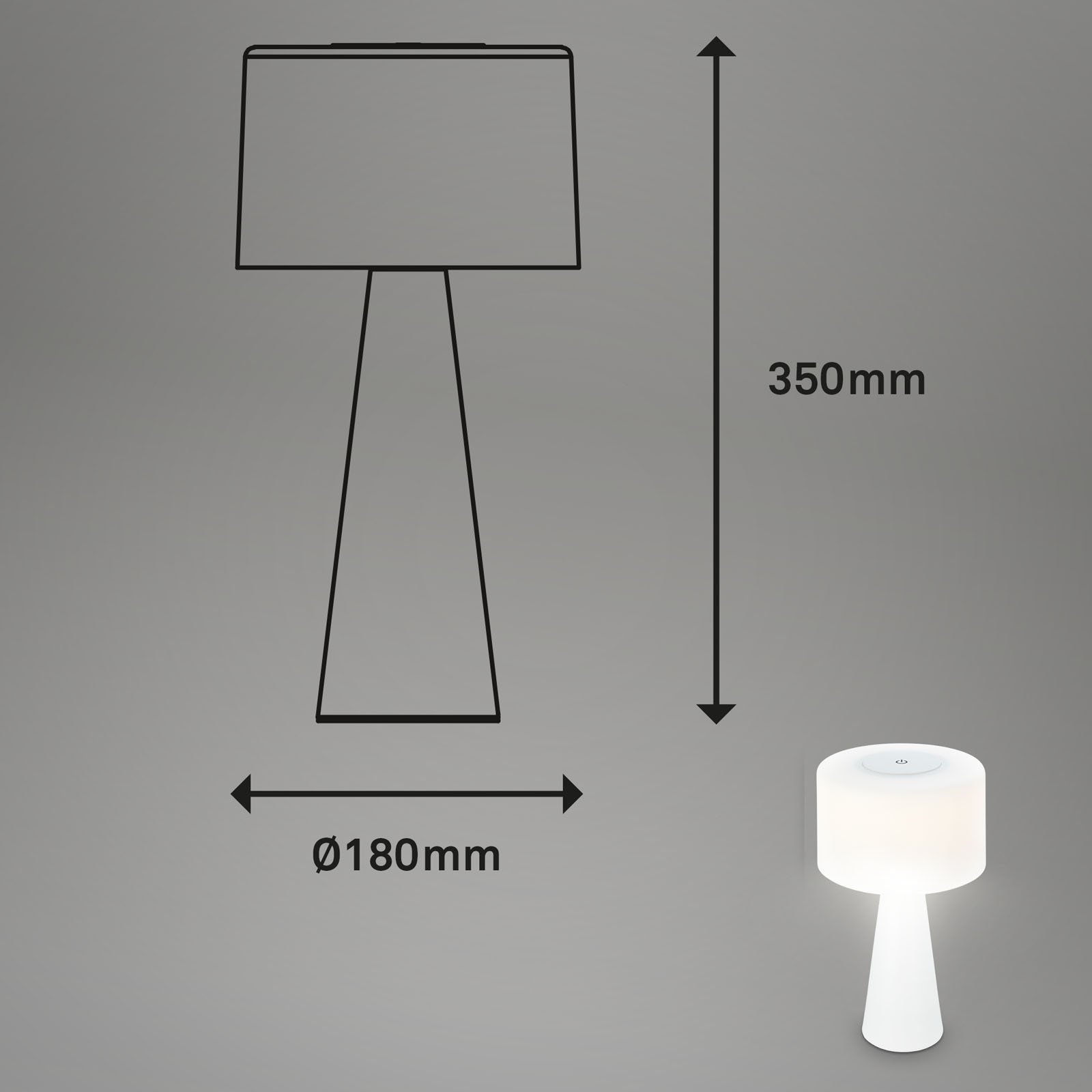 BRILO 7420016 LED nabíjecí stolní lampa 35 cm 4 W 300lm bílé - BRILO (obrázek 8)