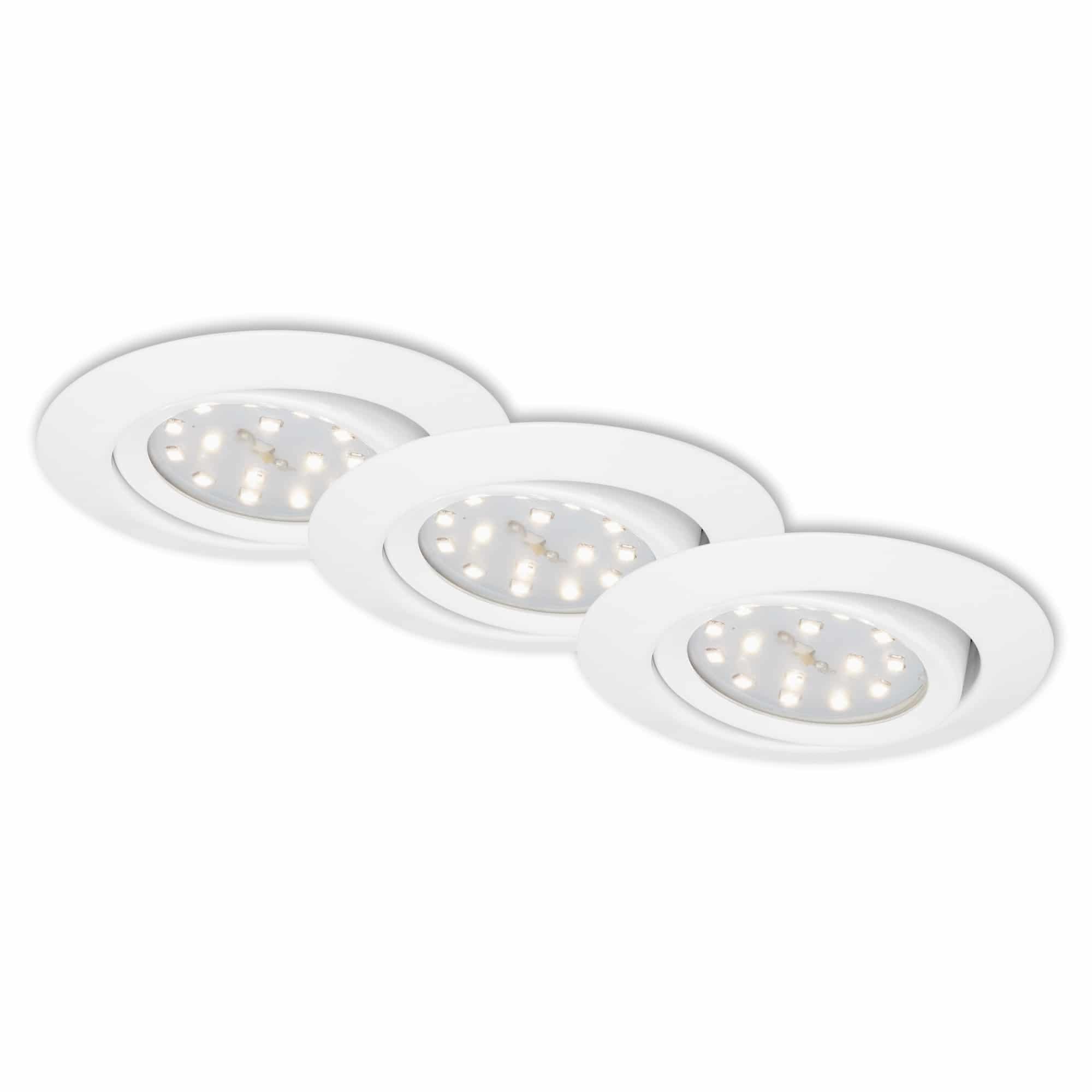 Levně BRI 7171-036 3ks sada LED vestavné svítidlo, pr. 8,2 cm, 3 W, bílé - BRILONER