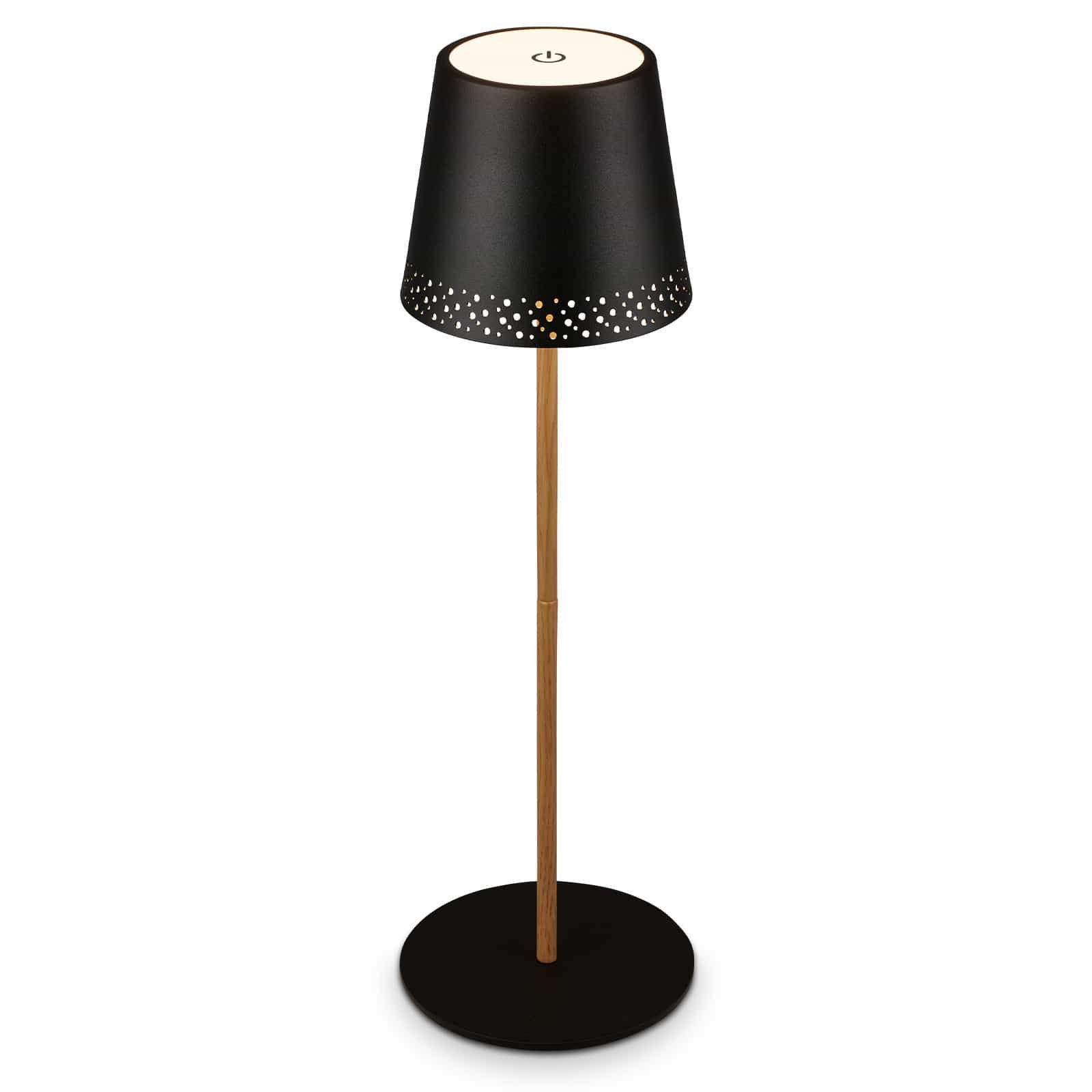 BRILO 7438-114 LED nabíjecí stolní lampa 38 cm 2,6 W 280lm černá-dřevo - BRILO (obrázek 3)