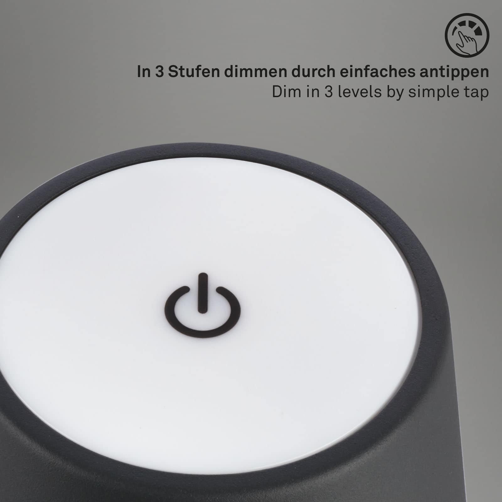 BRILO 7438-114 LED nabíjecí stolní lampa 38 cm 2,6 W 280lm černá-dřevo - BRILO (obrázek 7)