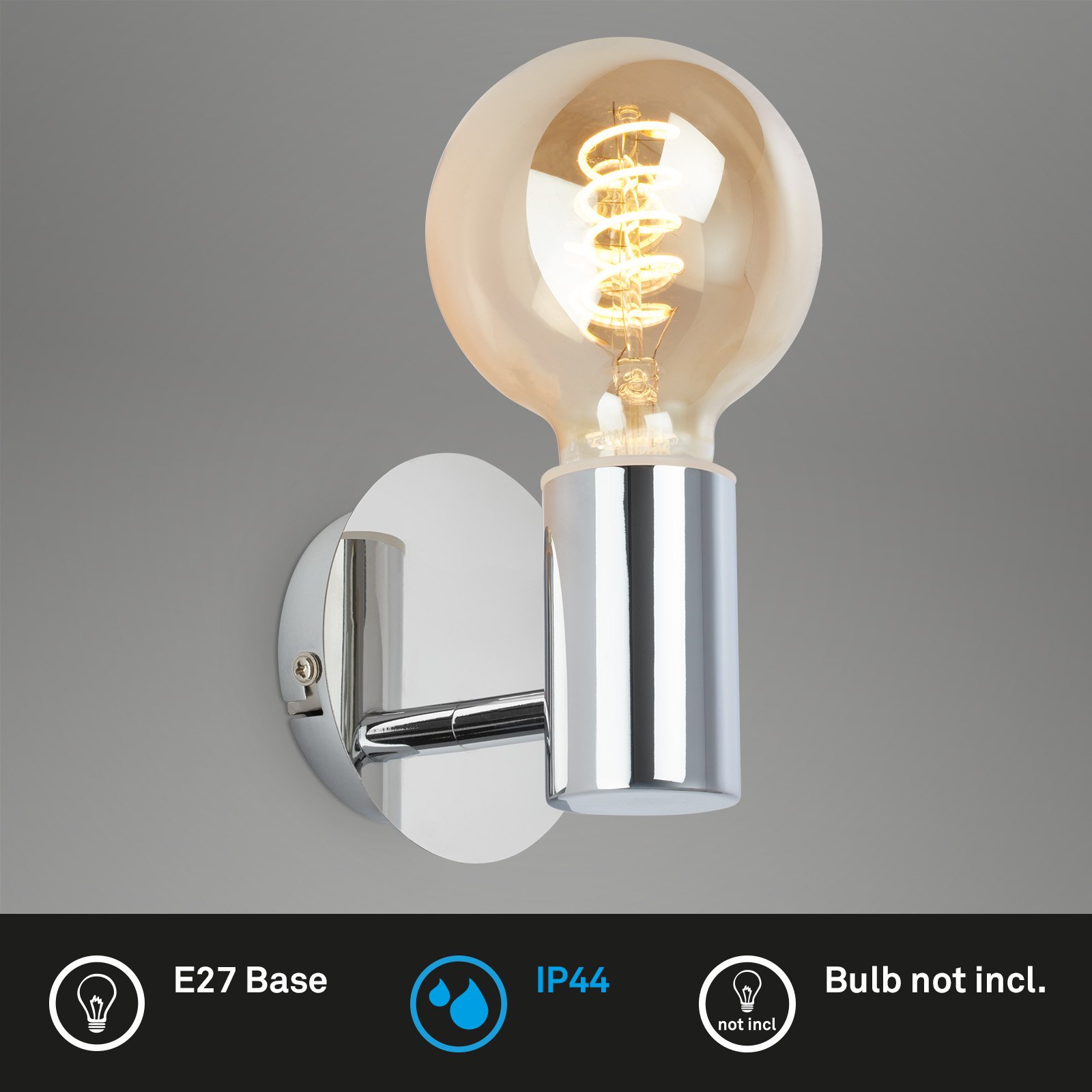 BRILO 2115018 Nástěnné svítidlo 10 cm 1x E27 max. 10 W chrom - BRILO (obrázek 2)