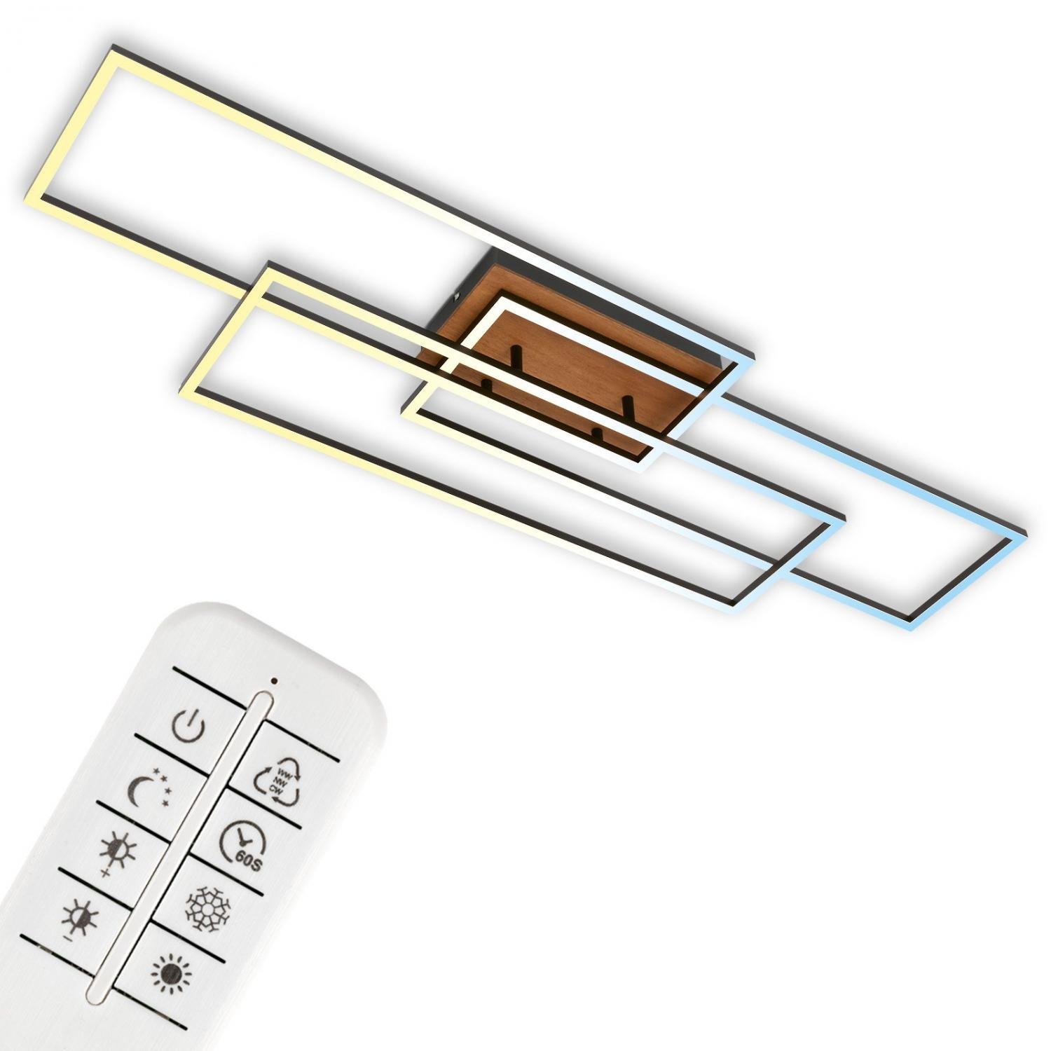 Levně BRILO 3676-014 CCT LED stropní svítidlo, 116,5 cm 18 W, 2200 lm, černá - BRILO