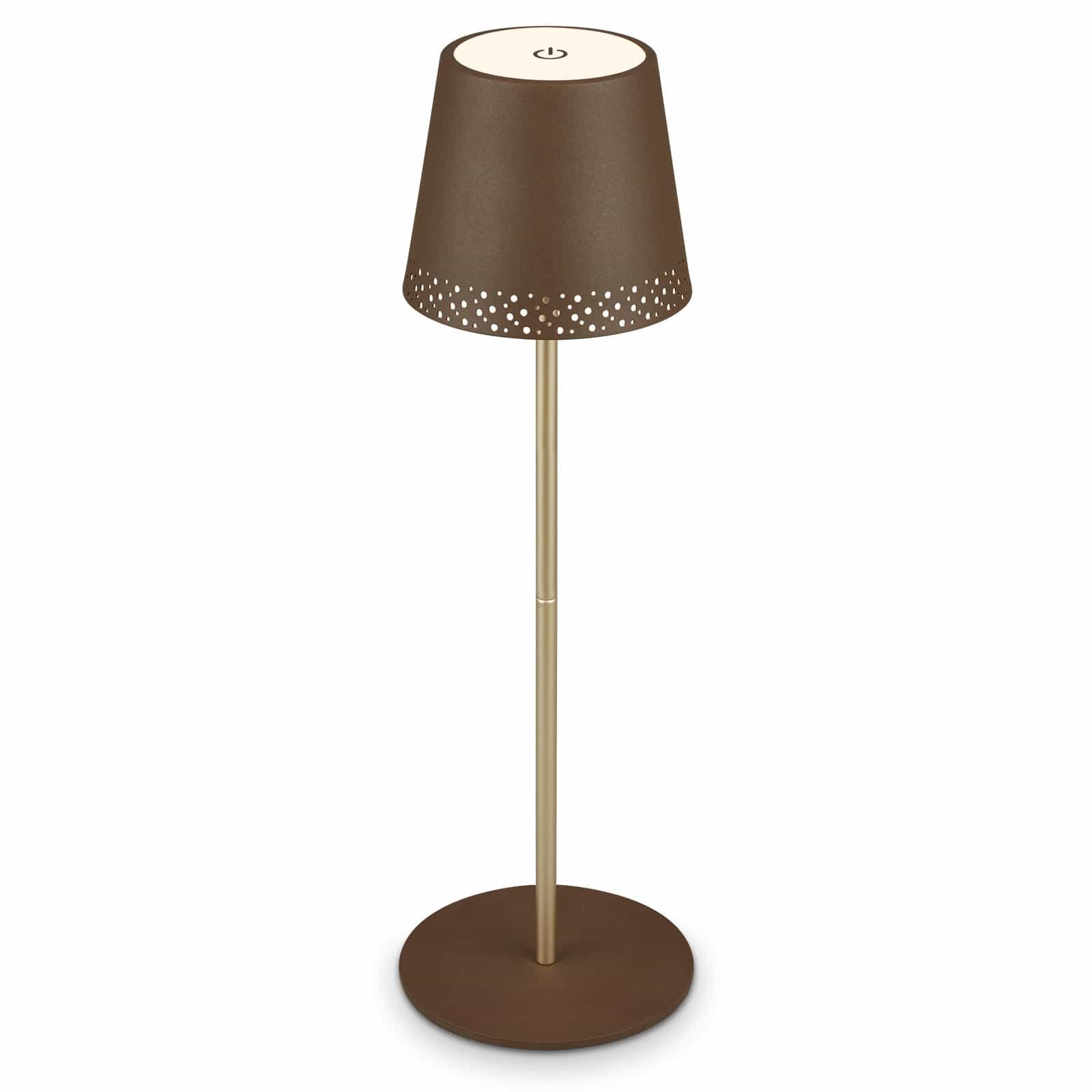 BRILO 7438-017 LED nabíjecí stolní lampa 38 cm 2,6W 280lm hnědé - BRILO