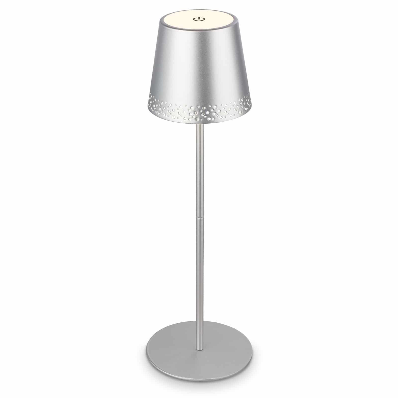 Levně BRILO 7438-014 LED nabíjecí stolní lampa 38 cm 2,6W 280lm chrom - BRILO