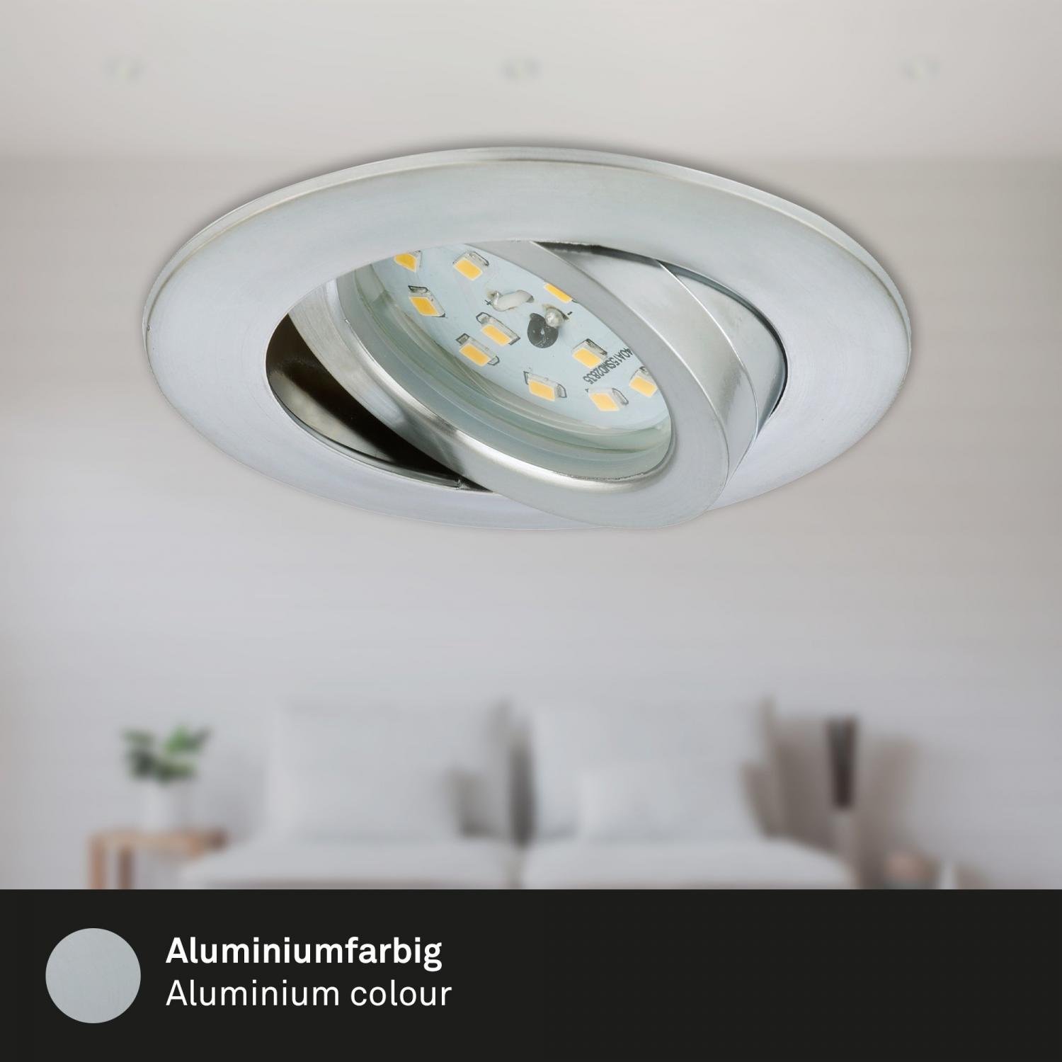 BRI 7209-039 3ks sada LED vestavné svítidlo, pr. 8,2 cm, 5 W, hliník - BRILONER (obrázek 4)