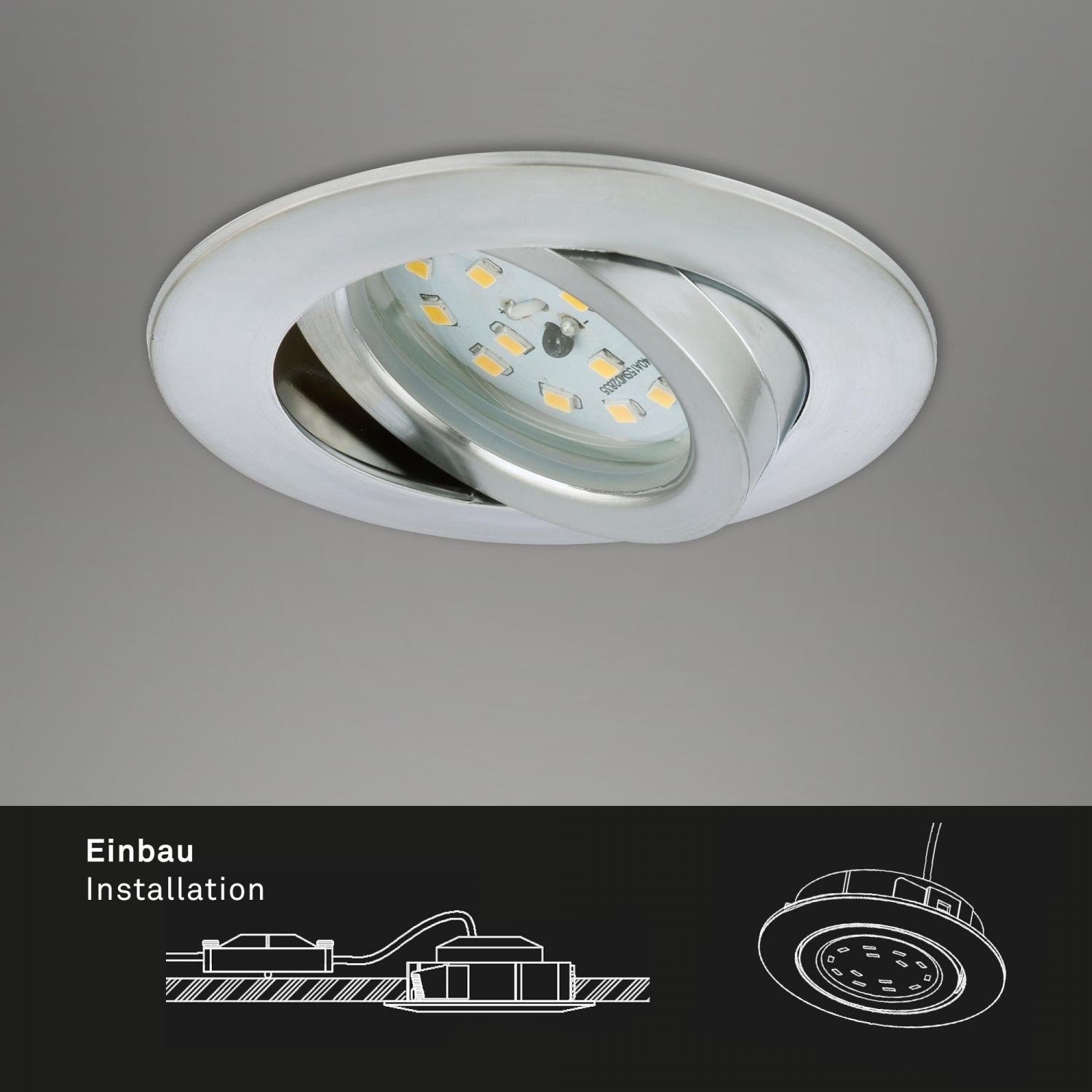 BRI 7209-039 3ks sada LED vestavné svítidlo, pr. 8,2 cm, 5 W, hliník - BRILONER (obrázek 5)