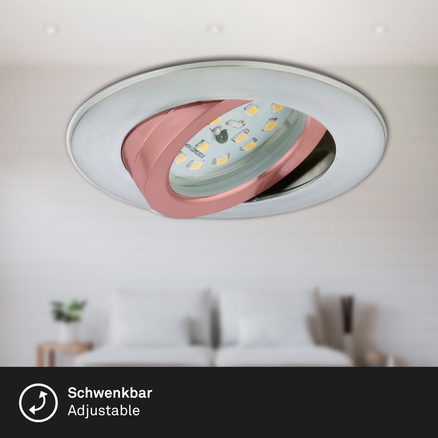 BRI 7209-039 3ks sada LED vestavné svítidlo, pr. 8,2 cm, 5 W, hliník - BRILONER (obrázek 7)