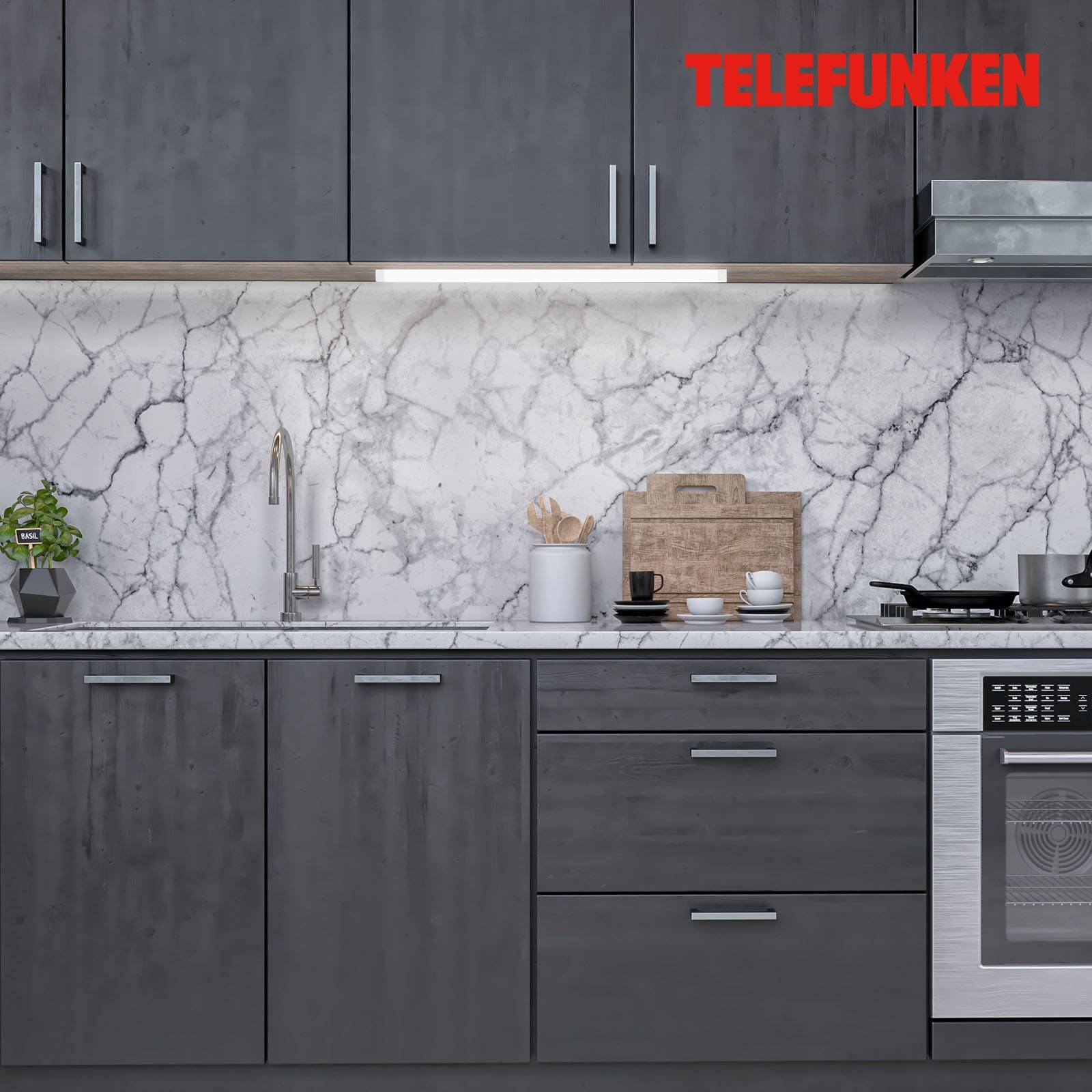 TF 203104TF TELEFUNKEN svítidlo pod skříňku s čidlem, 50 cm, 8 W, 650 lm, stříbrná - BRILONER (obrázek 6)