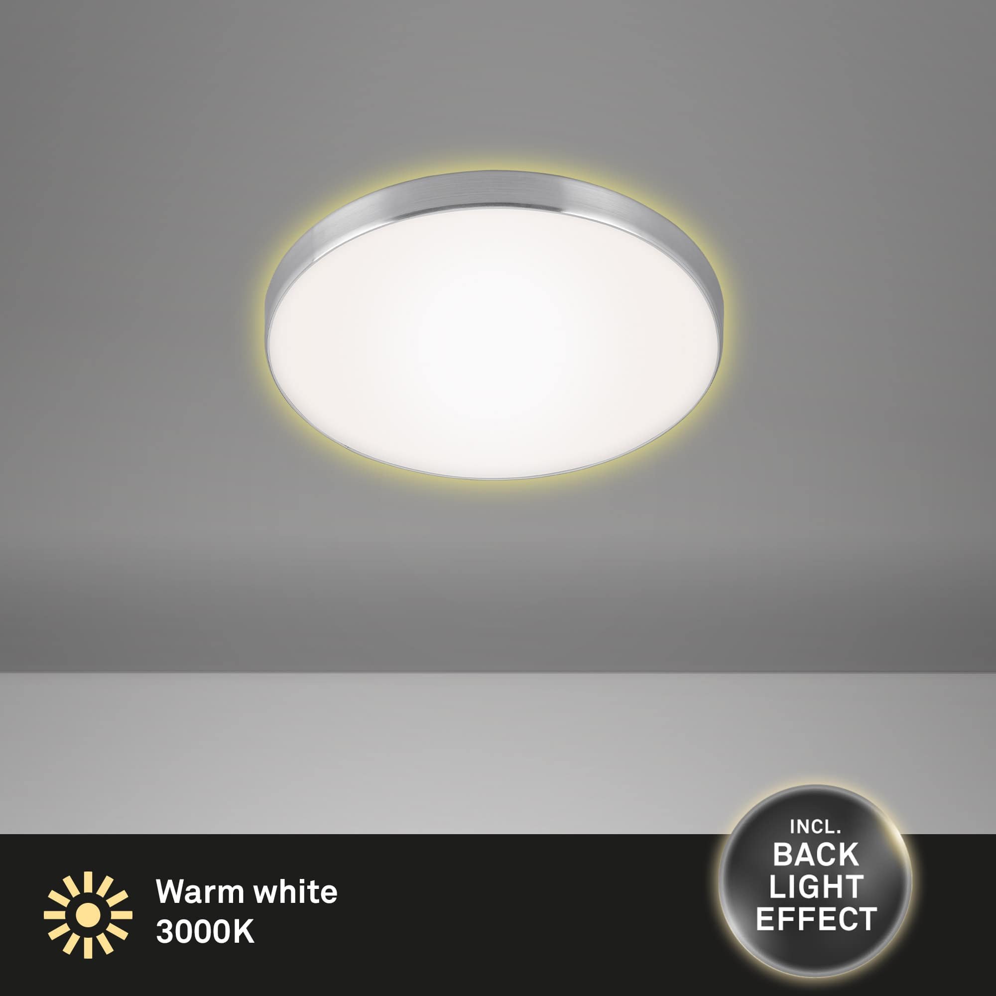 BRI 3443-119 LED stropní svítidlo, pr. 28,5 cm, 12 W, hliník-bílé - BRILONER (obrázek 2)