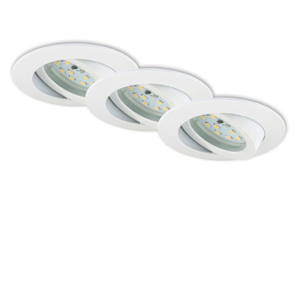 BRI 7296036 3ks sada LED vestavné svítidlo, pr. 8,2 cm, 6,5 W, bílé (starý kód: BRI 7296-036) - BRILONER