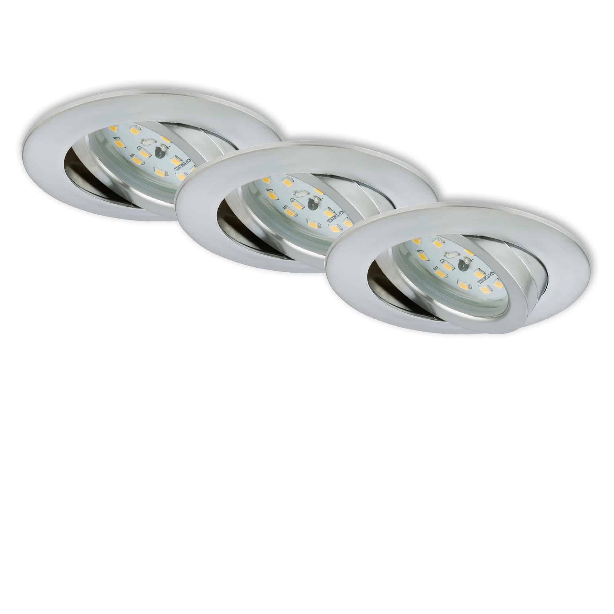 BRI 7296-039 3ks sada LED vestavné svítidlo, pr. 8,2 cm, 6,5 W, hliník - BRILONER