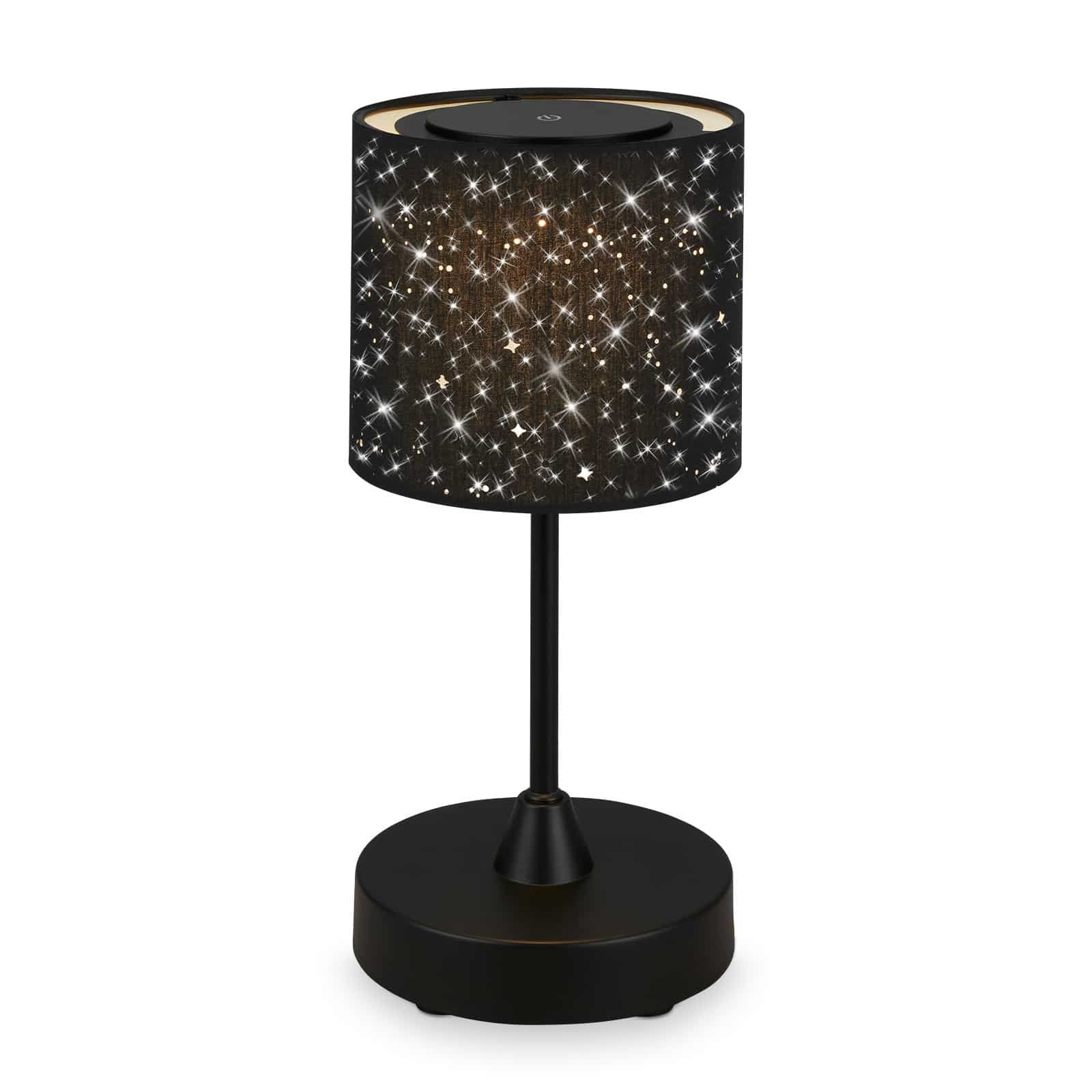 BRILO 7443-015 LED bateriové stolní svítidlo, pr.12,5 cm, LED modul, 3W, 350 lm, černá - BRILO