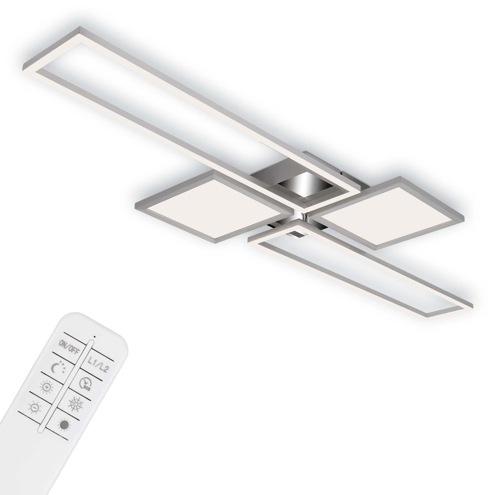 BRILO 3531-018 CCT LED stropní svítidlo, 120 cm,50 W, hliník-chrom - BRILO