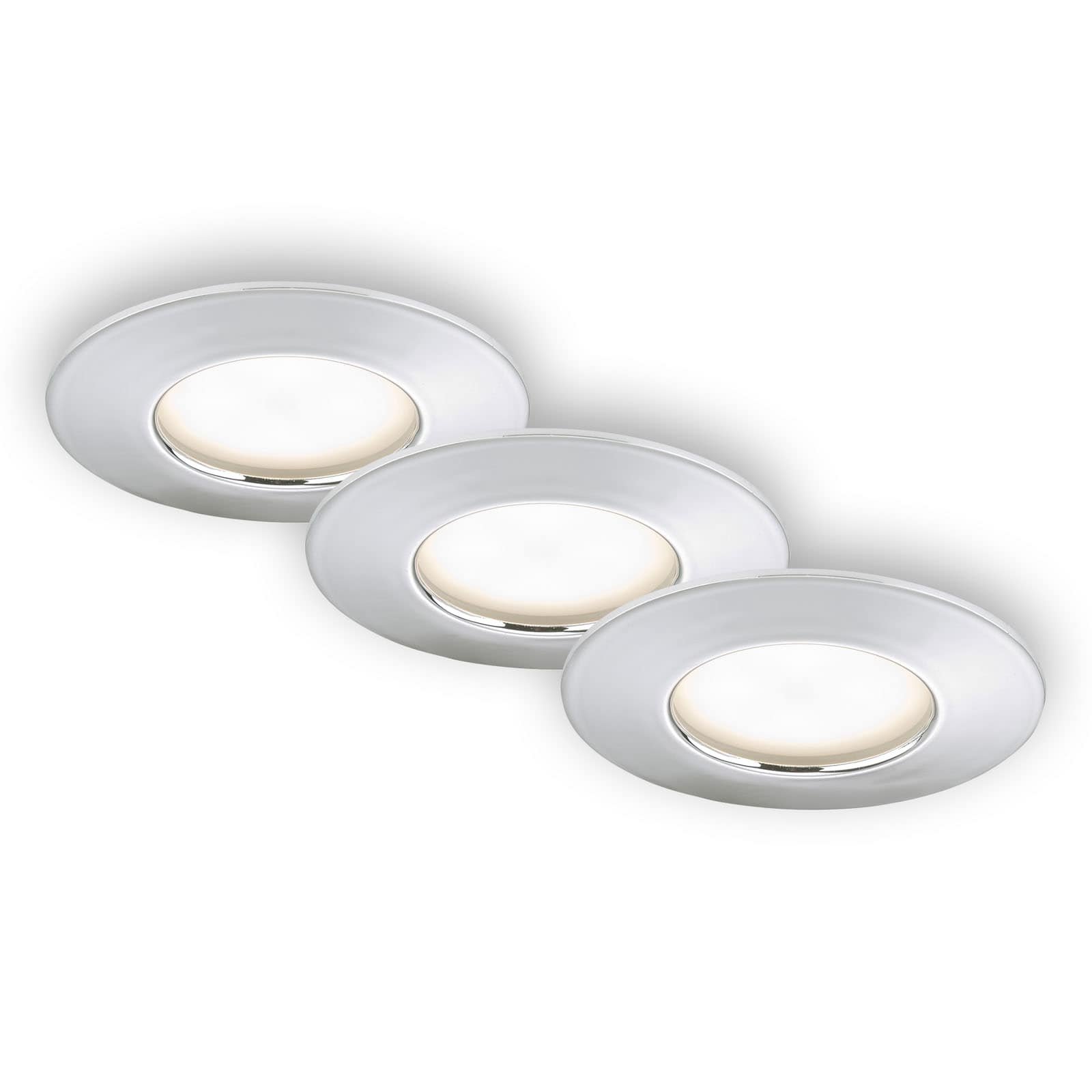 BRI 7204-038 3ks sada LED vestavné svítidlo, pr. 7,5 cm, chrom - BRILONER