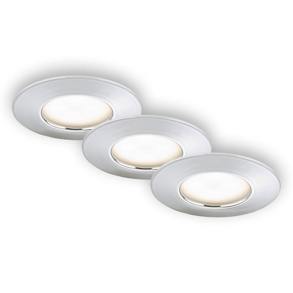 BRI 7204038 3ks sada LED vestavné svítidlo, pr. 7,5 cm, chrom (starý kód: BRI 7204-038) - BRILONER