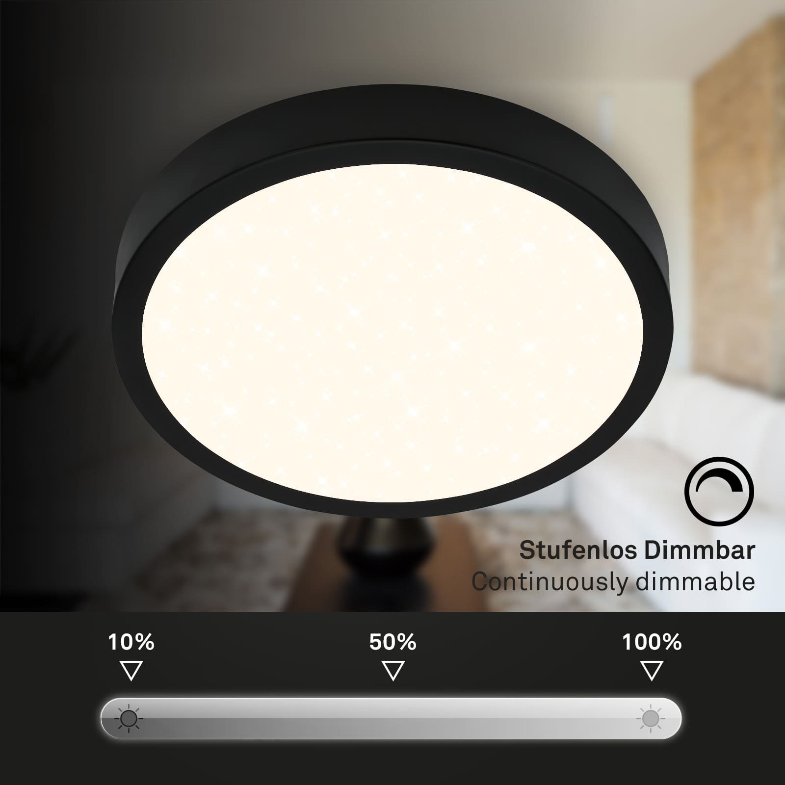 BRILO 3704-015 CCT LED přisazené svítidlo pr. 38 cm, 22 W, 2900 lm, černá - BRILO (obrázek 4)