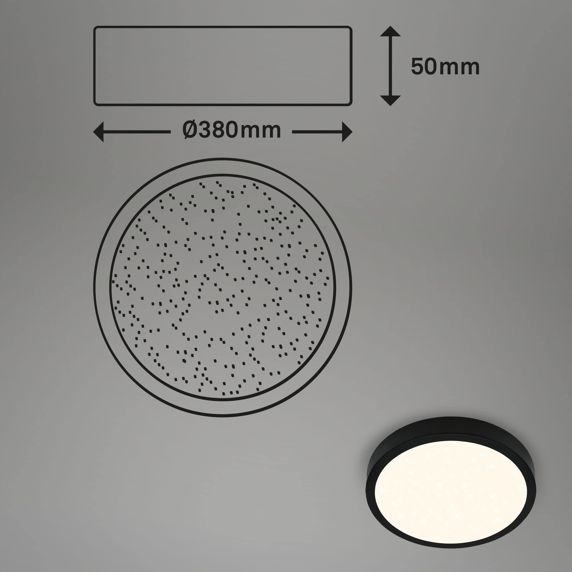 BRILO 3704-015 CCT LED přisazené svítidlo pr. 38 cm, 22 W, 2900 lm, černá - BRILO (obrázek 8)