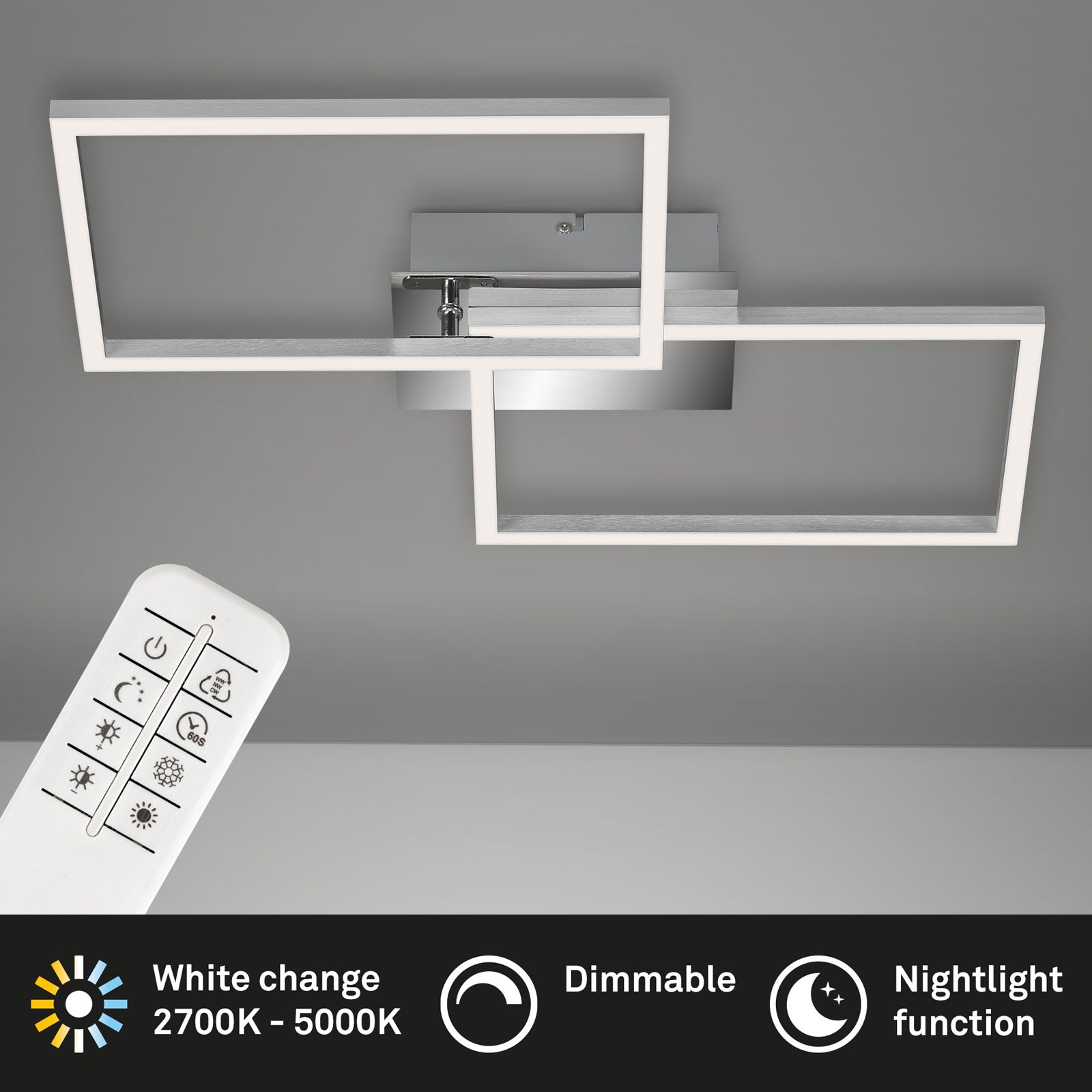 BRILO 3149-018 LED CCT rám 50 cm 2x15W 1650lm chrom - BRILO (obrázek 3)