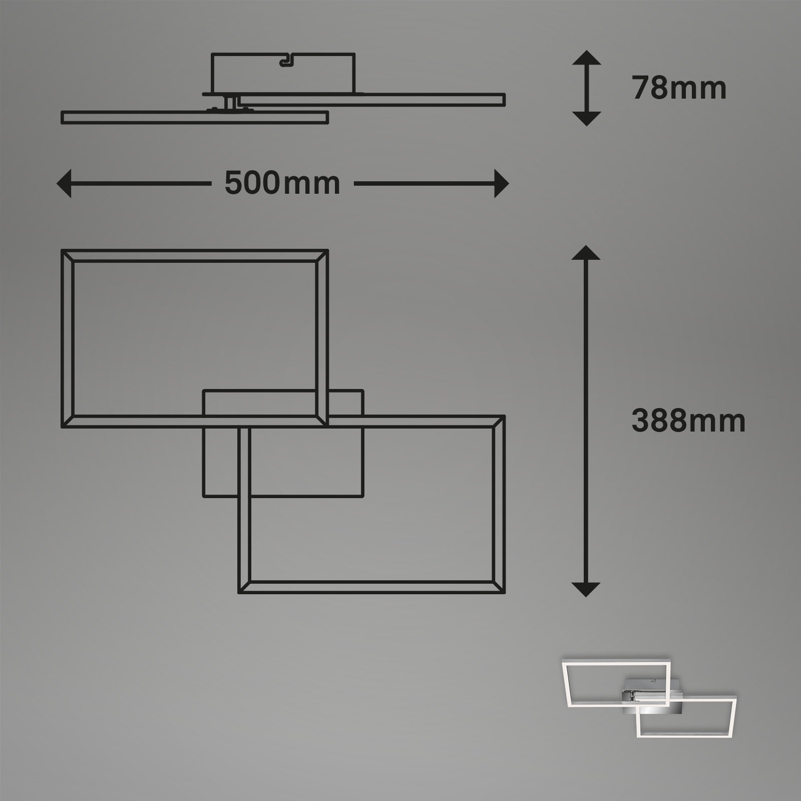 BRILO 3149-018 LED CCT rám 50 cm 2x15W 1650lm chrom - BRILO (obrázek 9)
