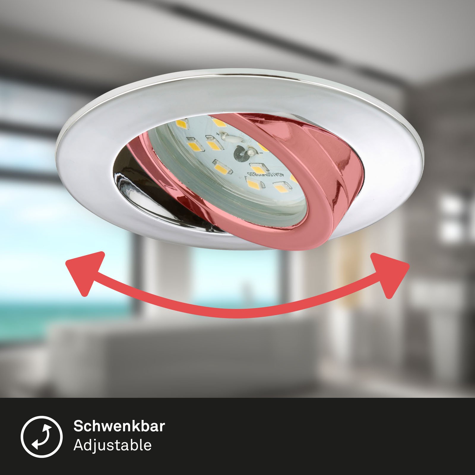 BRI 7209-038 3ks sada LED vestavné svítidlo, pr. 8,2 cm, 5 W, chrom - BRILONER (obrázek 3)