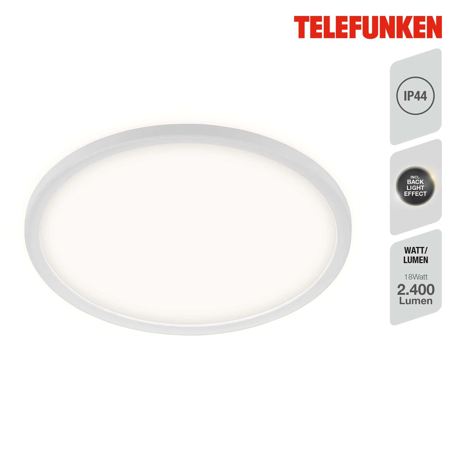 TF 321606TF LED stropní svítidlo do koupelny, pr.29 cm, LED, 18 W, 2400 lm, bílé - BRILONER (obrázek 2)