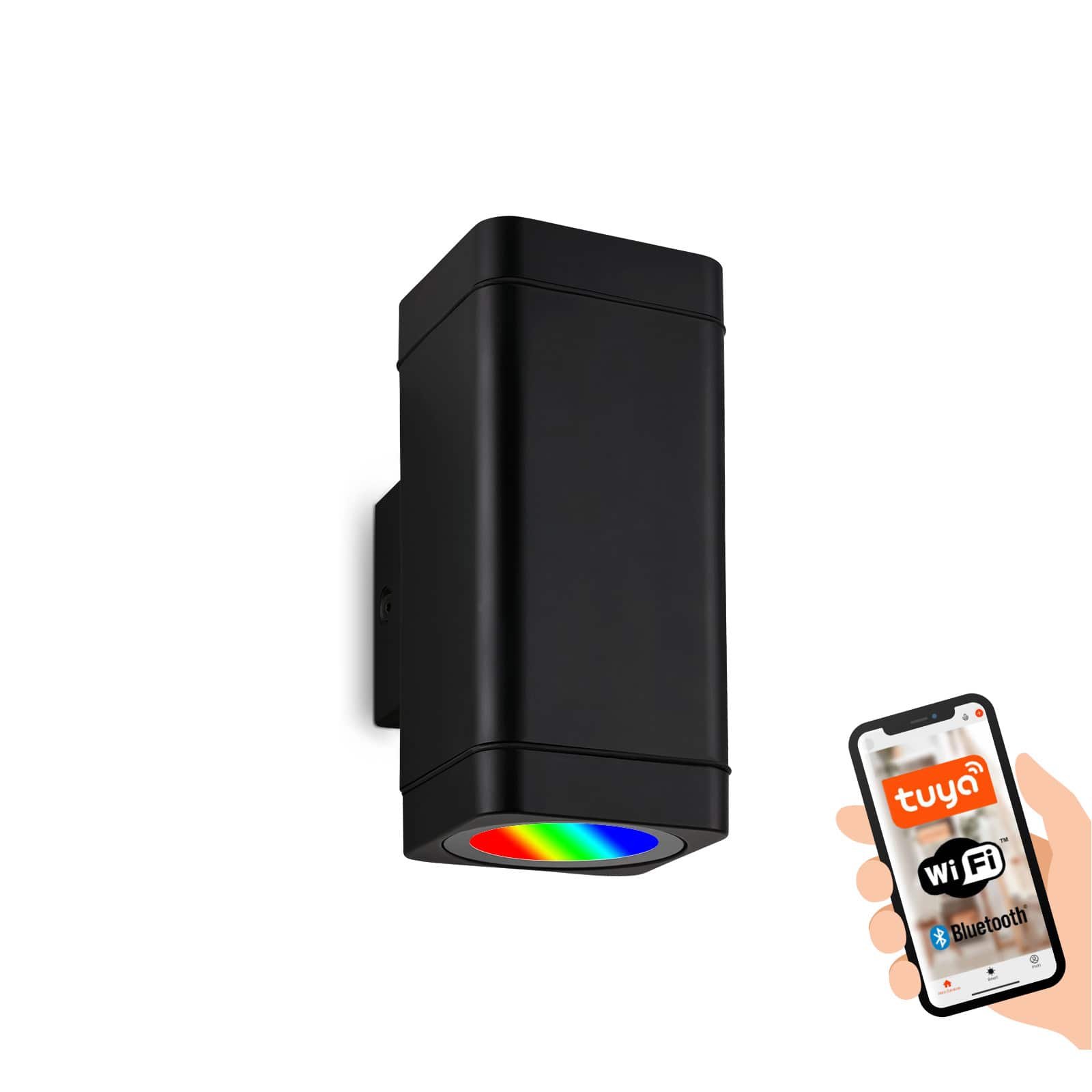 Levně BRILO 3675-025 LED venkovní nástěnné svítidlo. 15,5 cm, 2x LED modul, 8,5 W, 350 lm, černá - BRILO