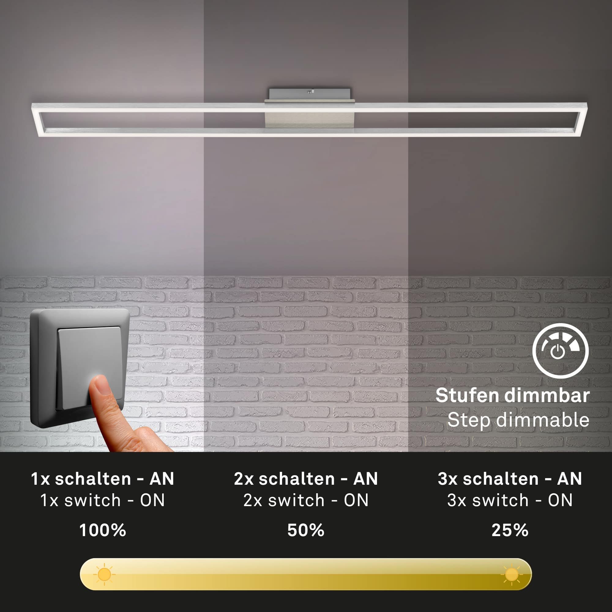 BRILO 3094-012 LED rám 110 cm 20W 1800lm hliník - BRILO (obrázek 3)