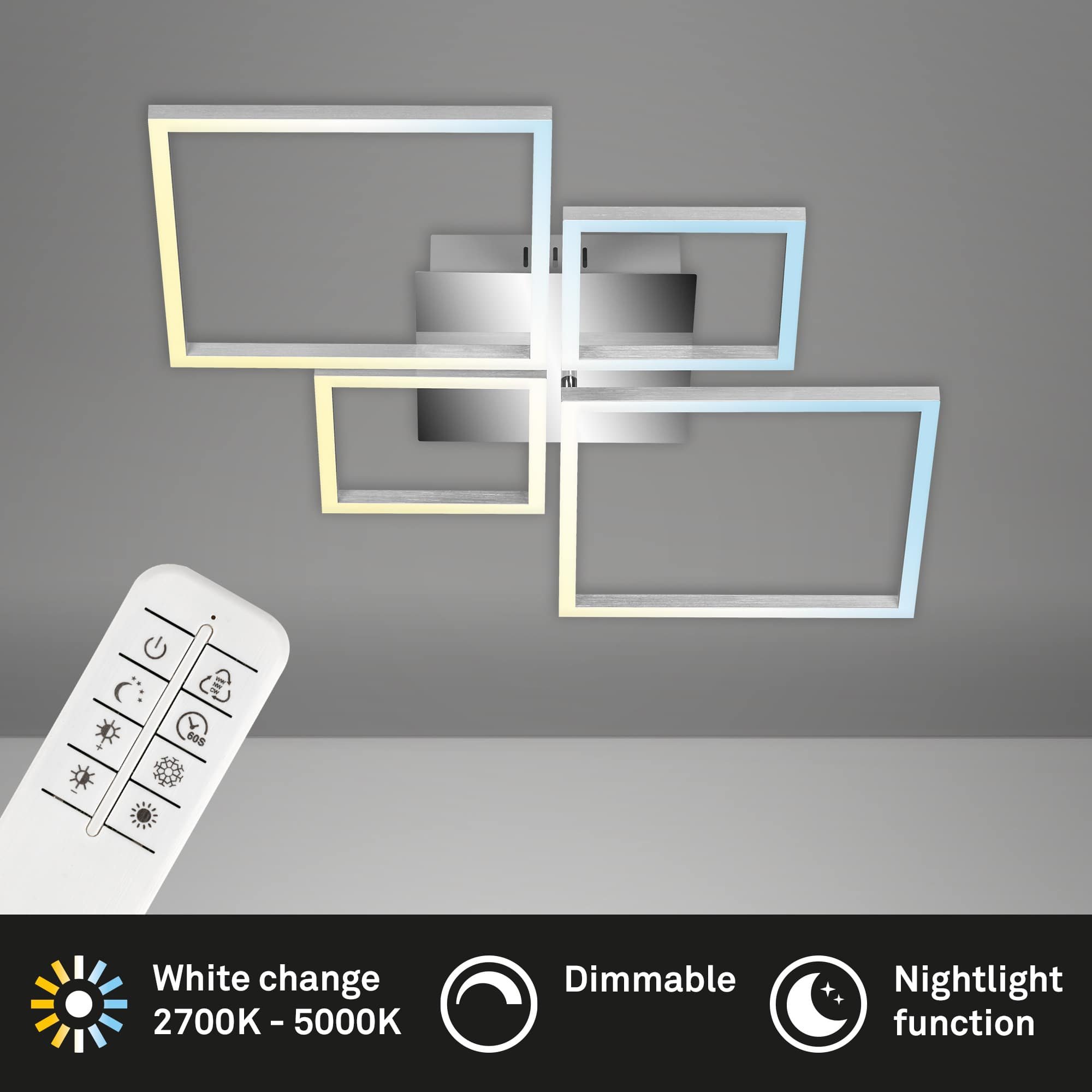BRILO 3093-018 LED CCT rám 75 cm 10,5W 1400lm chrom - BRILO (obrázek 2)