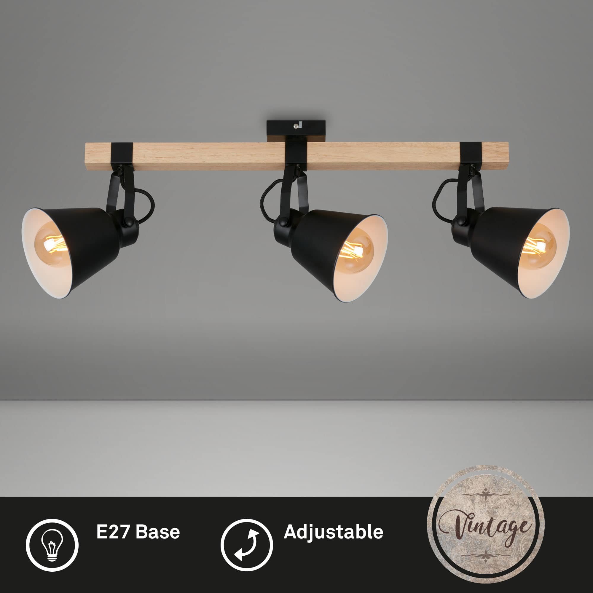 BRILO 2406-035 Bodové svítidlo 68 cm 3x E27 40W černá - BRILO (obrázek 2)
