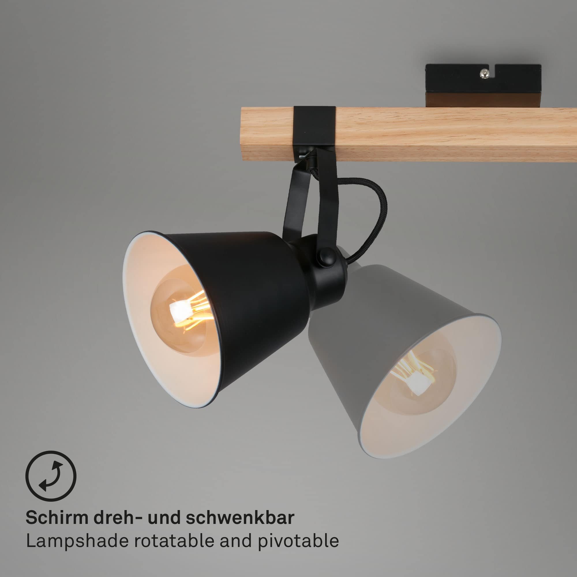 BRILO 2406-035 Bodové svítidlo 68 cm 3x E27 40W černá - BRILO (obrázek 3)