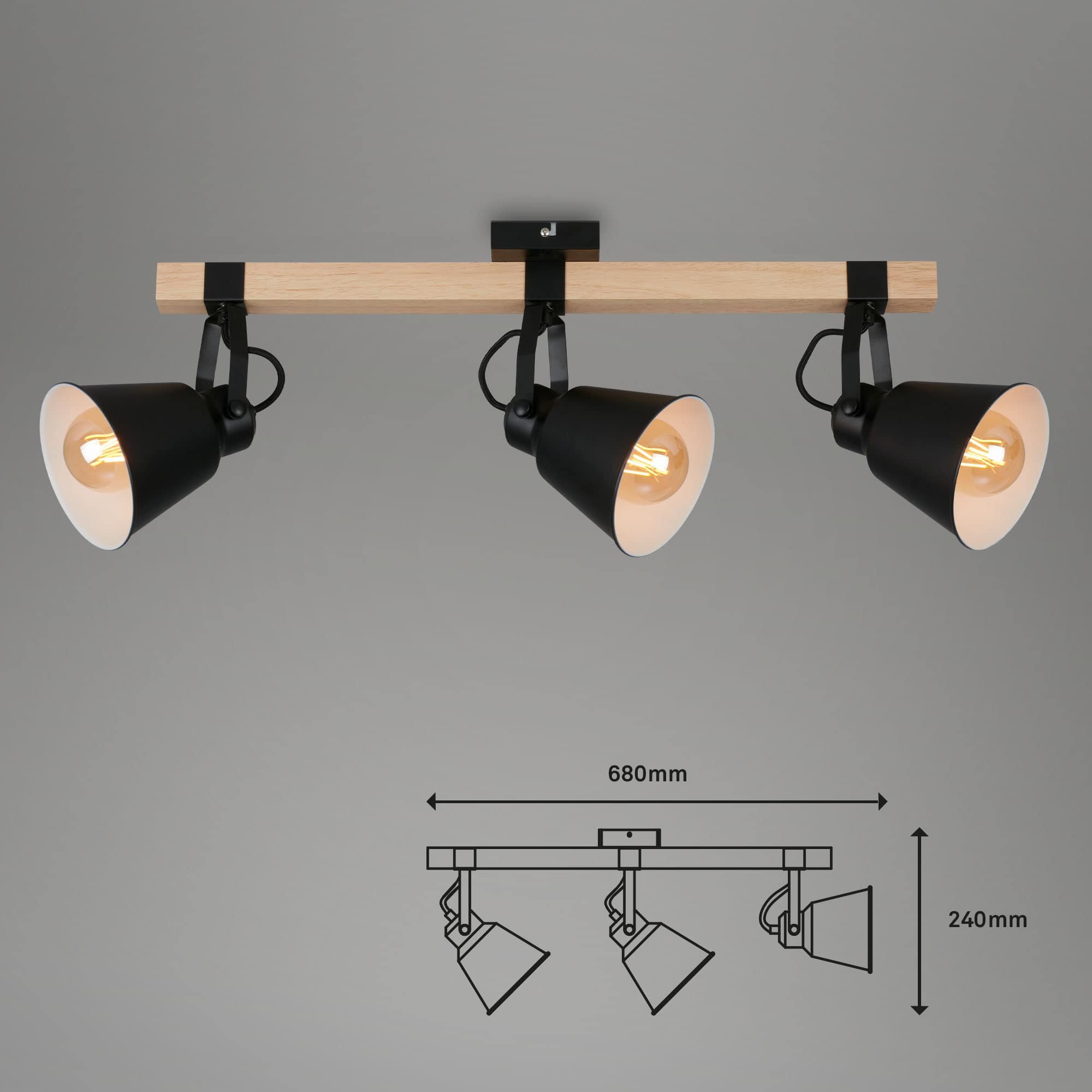 BRILO 2406-035 Bodové svítidlo 68 cm 3x E27 40W černá - BRILO (obrázek 5)
